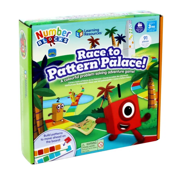 Learning Resources Numberblocks Wettlauf zum Musterpalast Brettspiel 91-teilig