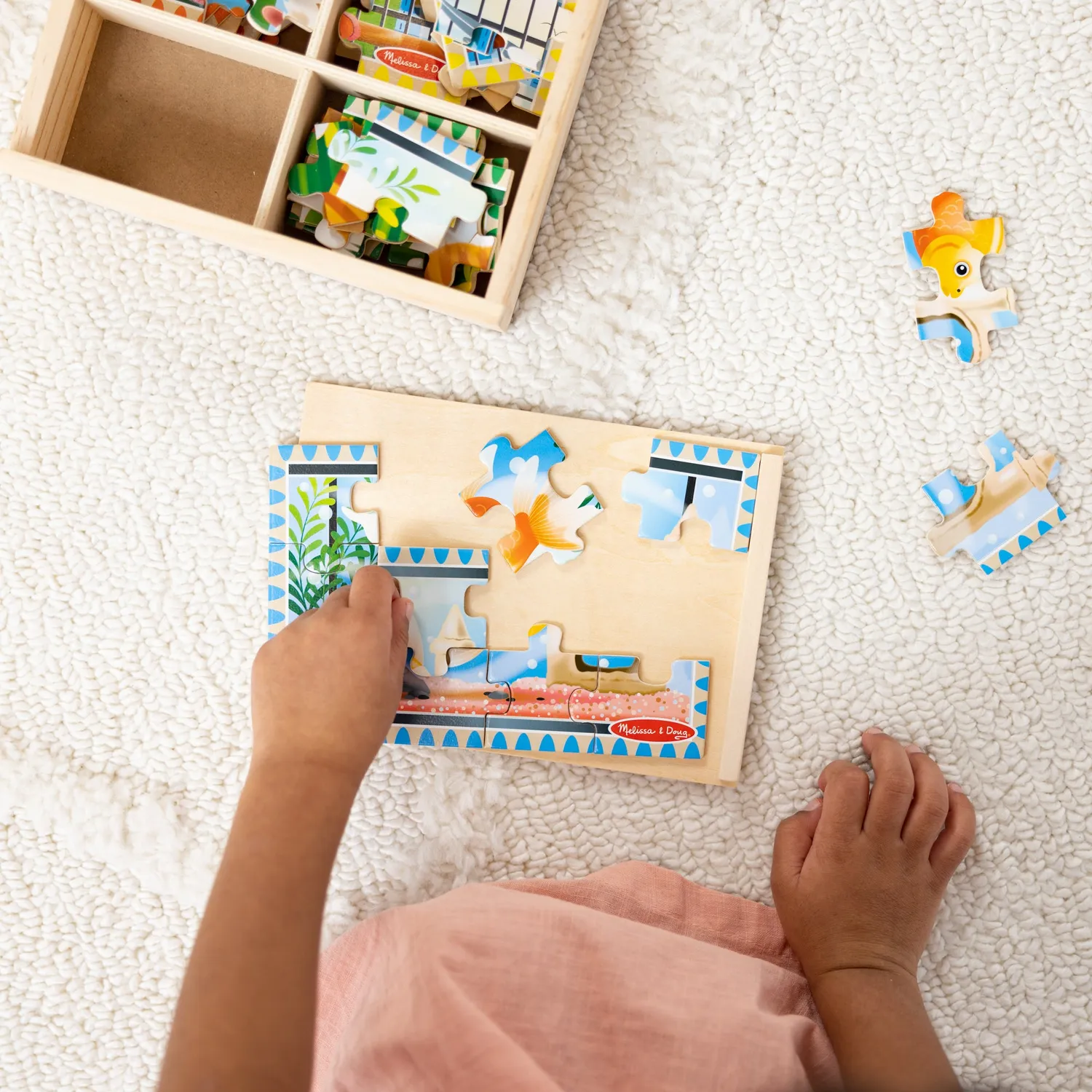 Melissa & Doug Holzpuzzle Box Haustiere 4x12 Teile ab 3 Jahre