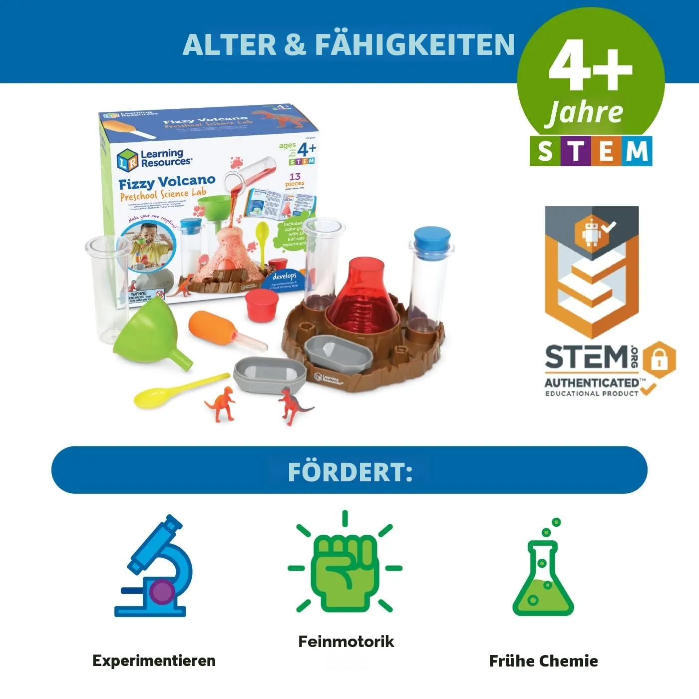 Learning Resources Blubbernder Vulkan Experimentierkasten 13-teilig