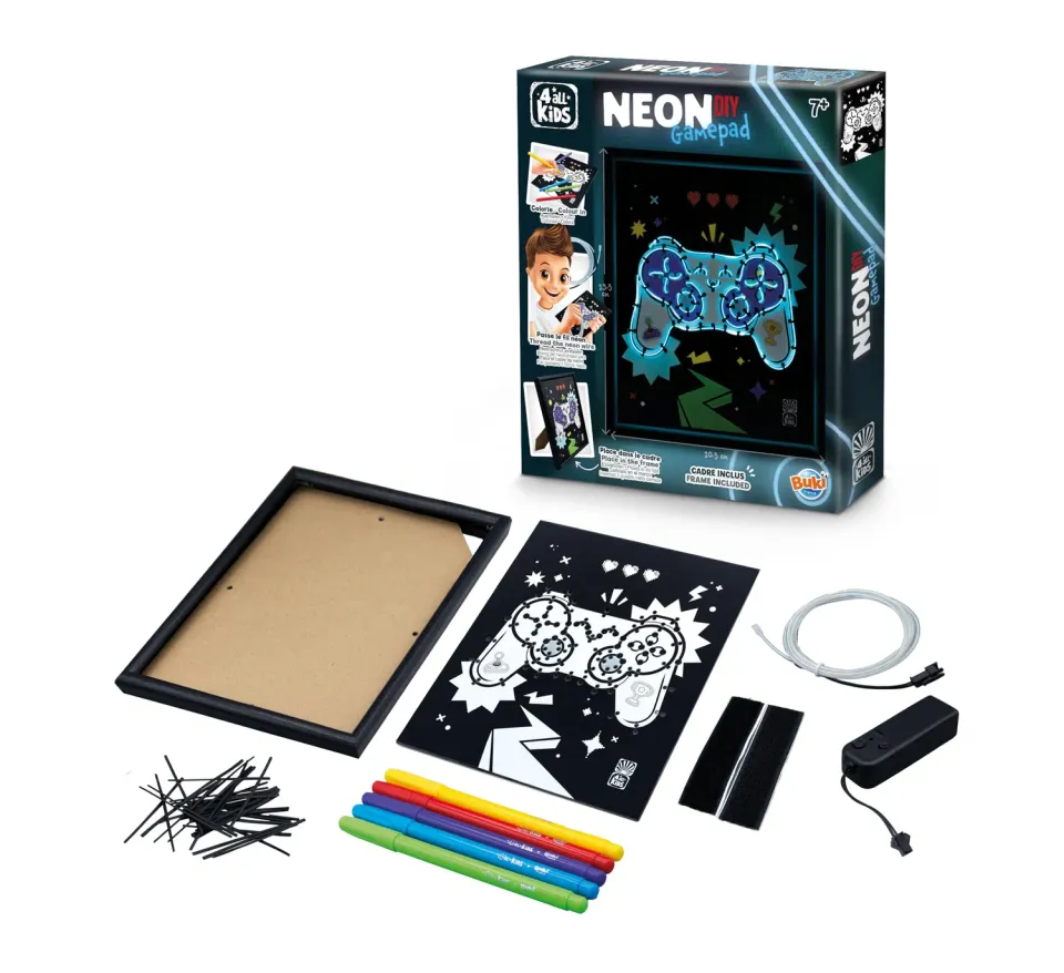 Buki FK016 Neon-Rahmen Gamepad Bastelset 3 Modi 20,5x23,5 cm