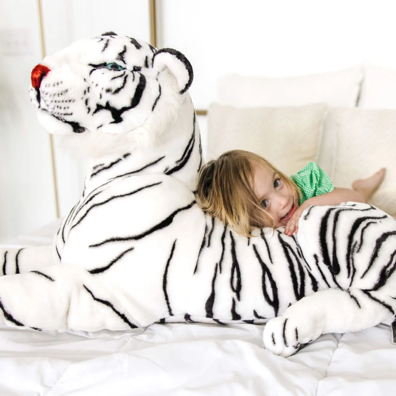 Melissa & Doug Weißer Tiger Kuscheltier groß gestreift