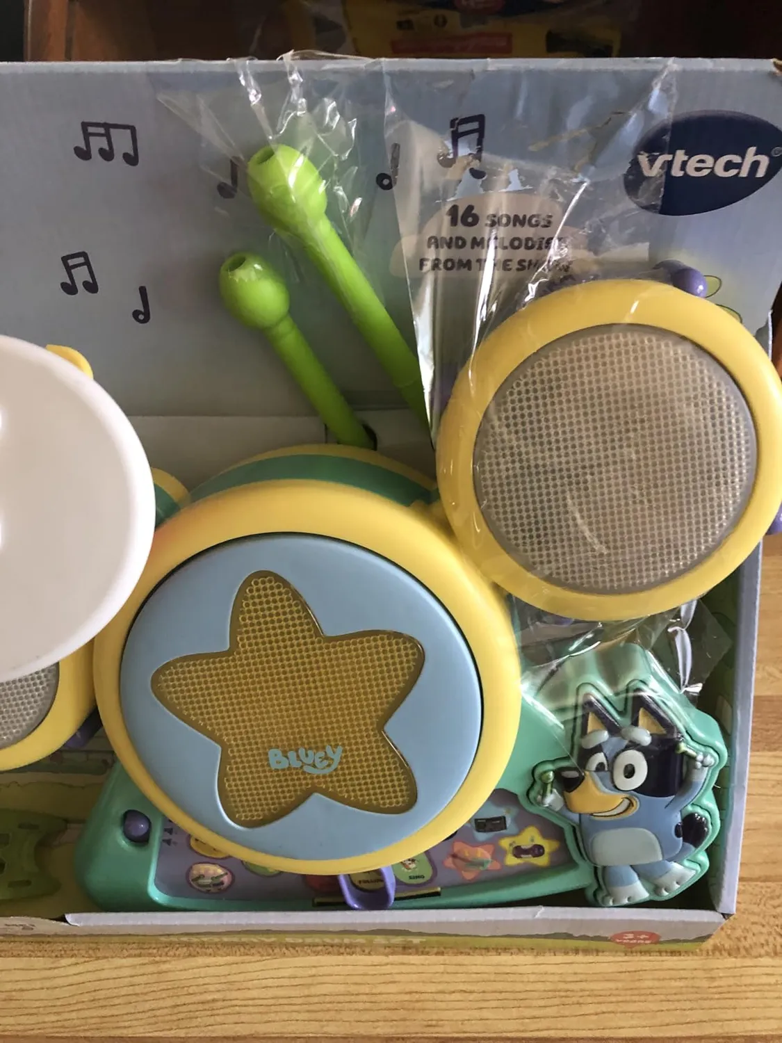VTech Bluey Hurra Drum Set Schlagzeug mit Licht ab 3 Jahren