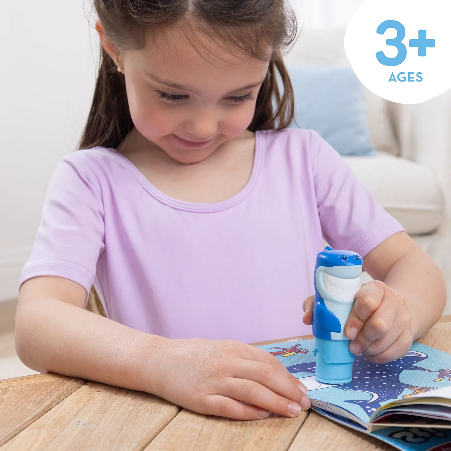 Melissa & Doug Sticker WOW Shark Stickerheft mit Stamper