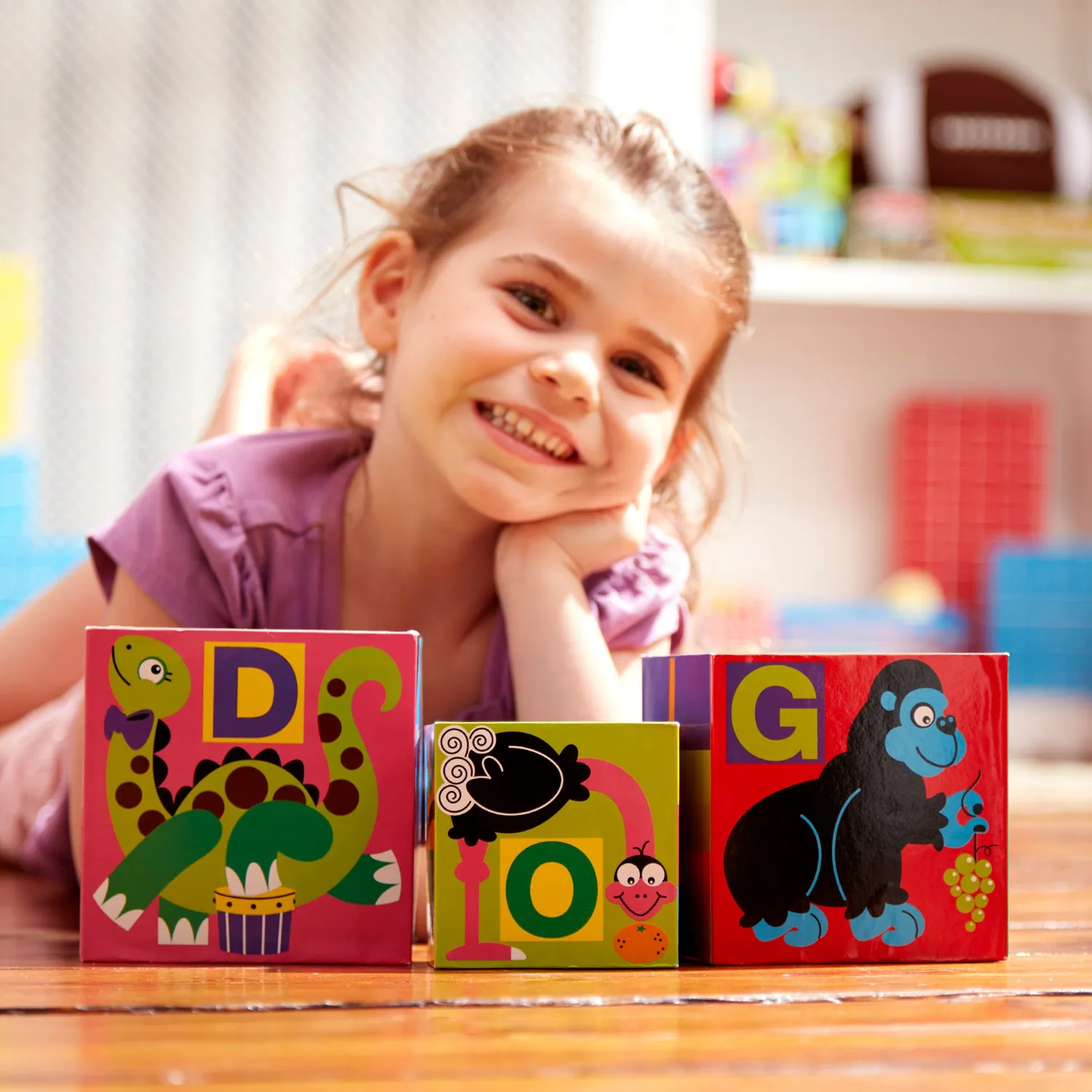 Melissa & Doug Alphabet Stapelblöcke 10er Karton stapelbar