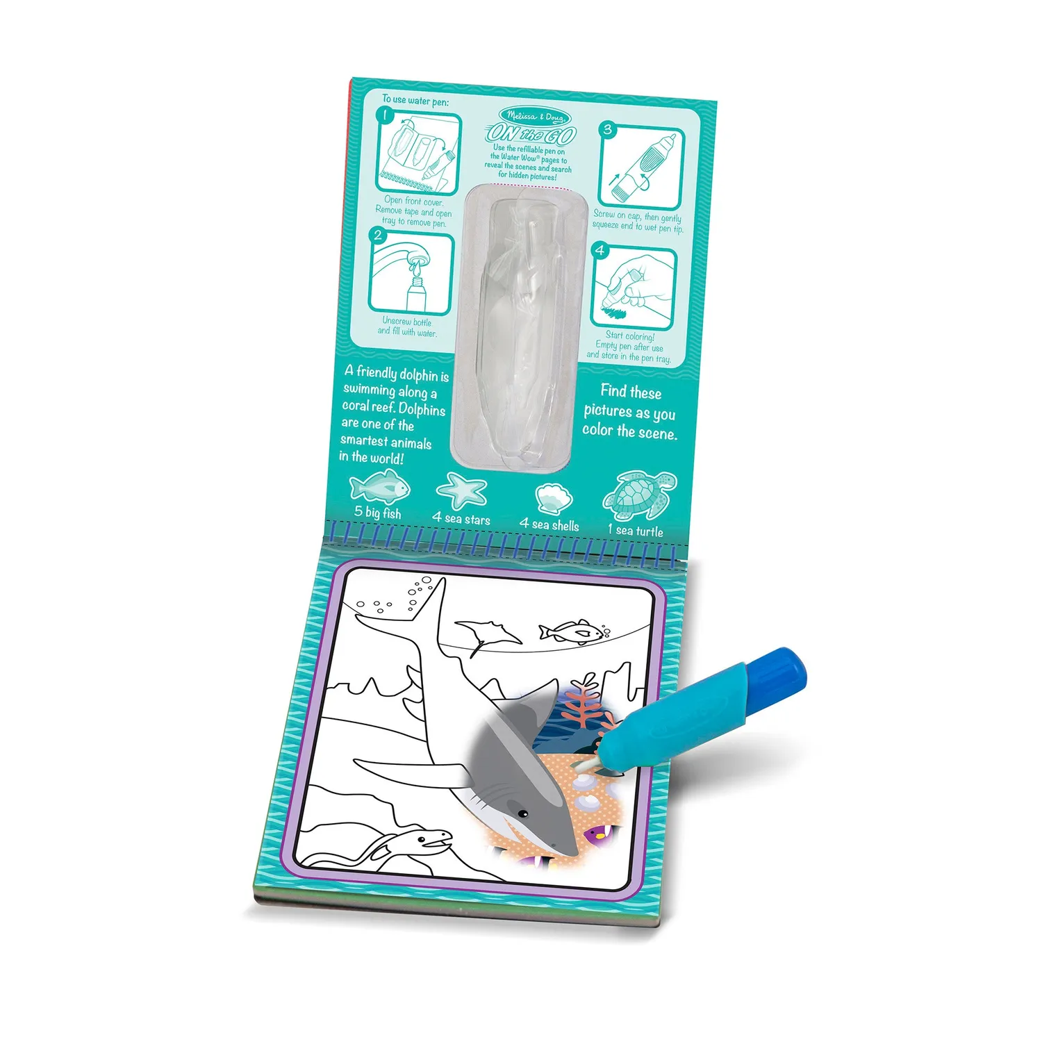Melissa & Doug Water Wow! Under the Sea Wassermalbuch Wasserstift