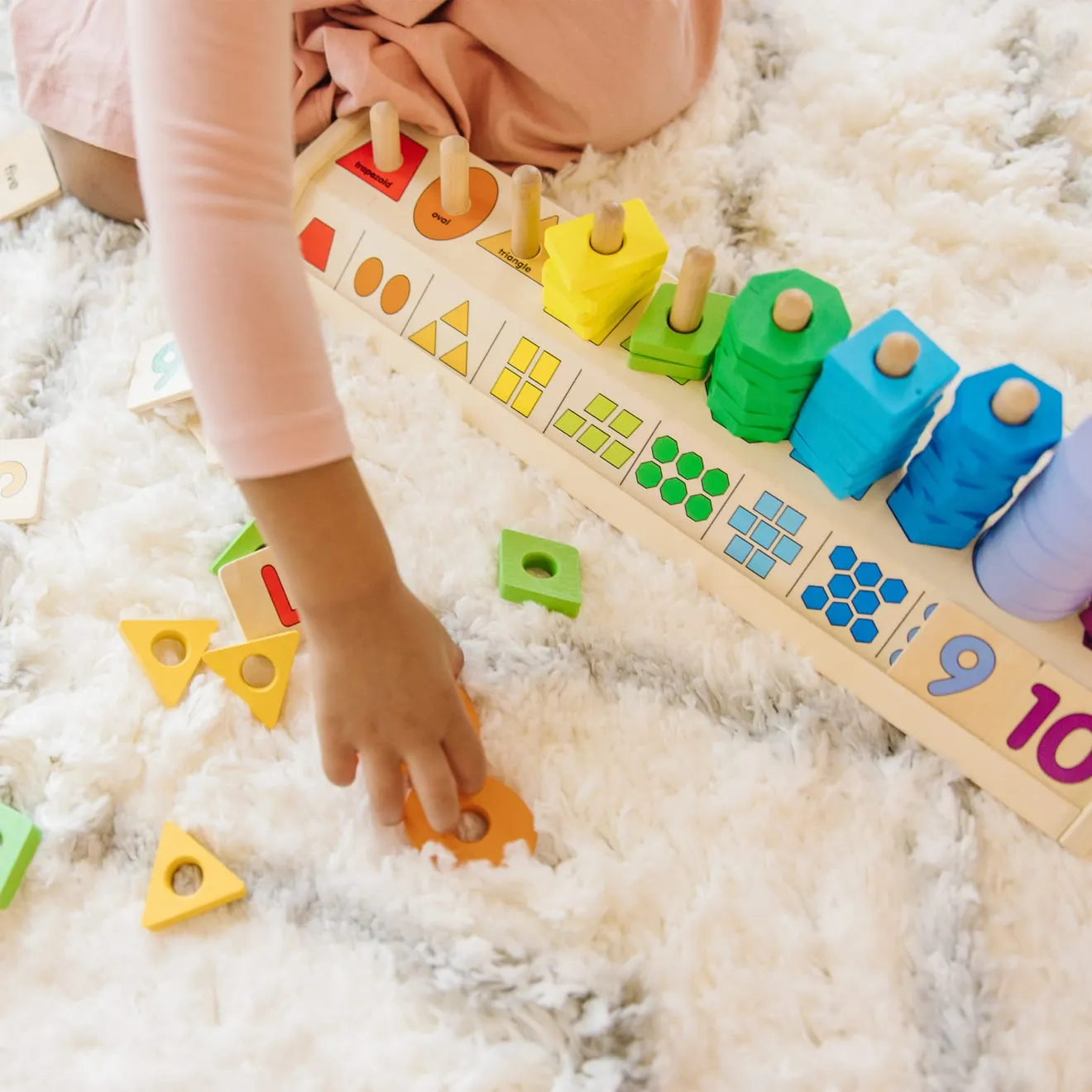 Melissa & Doug Counting Shape Stacker Steckspiel Holz ab 2 Jahre