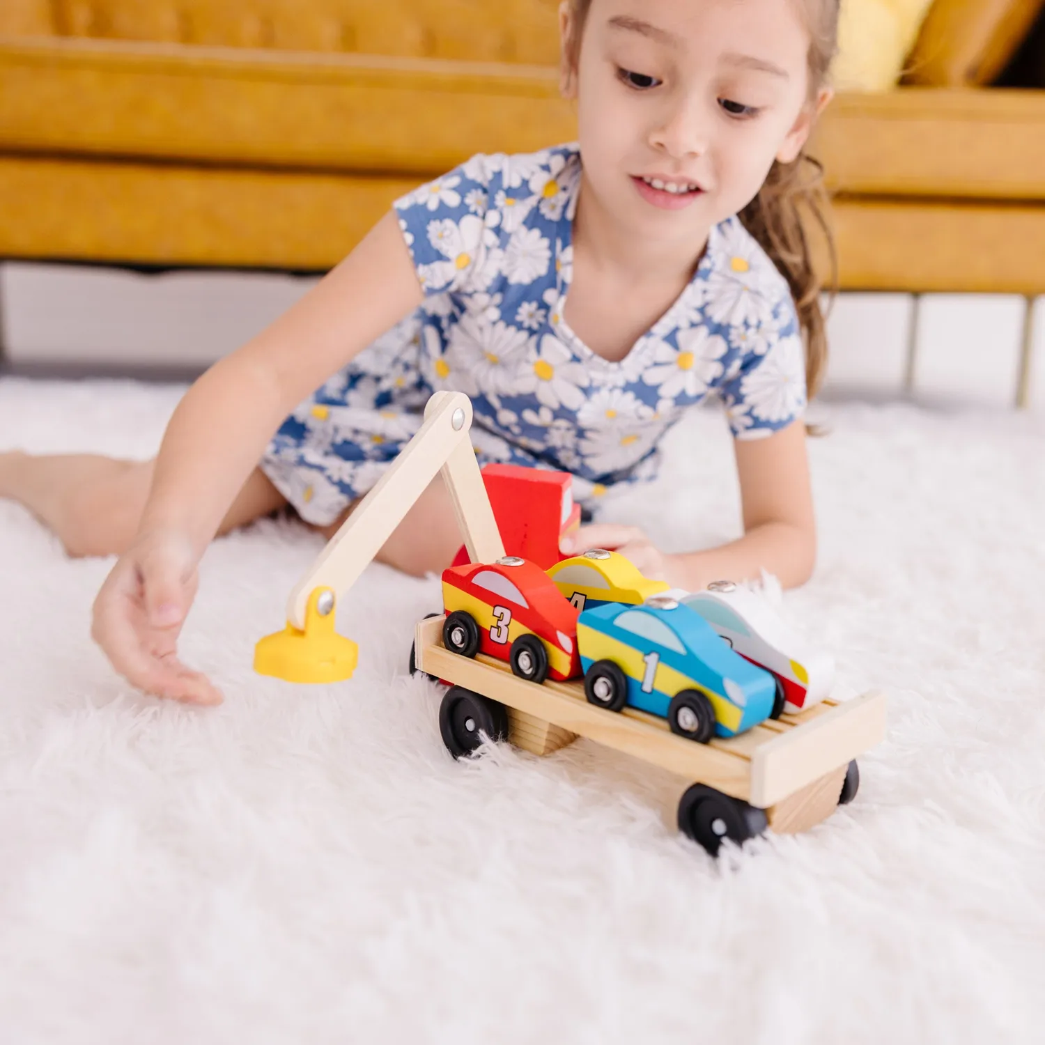 Melissa & Doug Magnet-Autotransporter Holz ab 3 Jahren