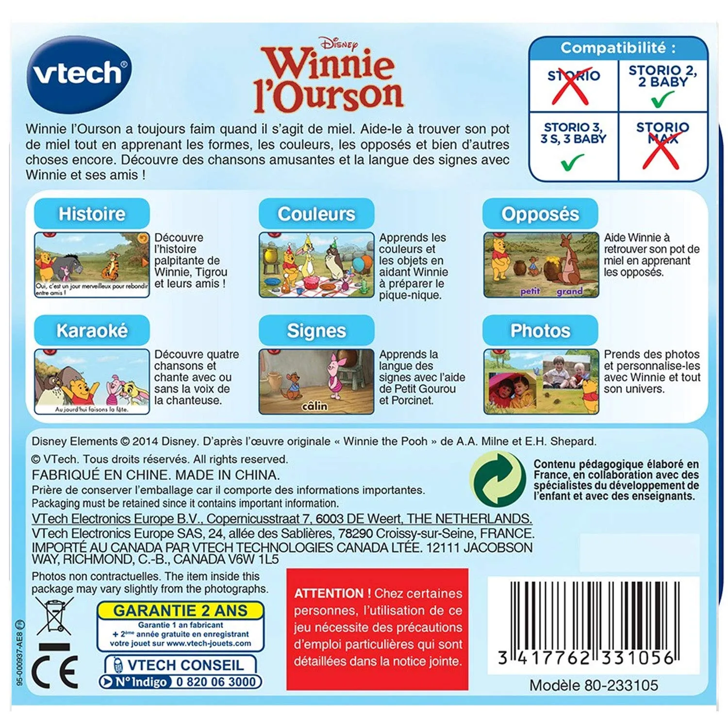VTech Storio Winnie Spielkartusche Winnie E-Book Karaoke