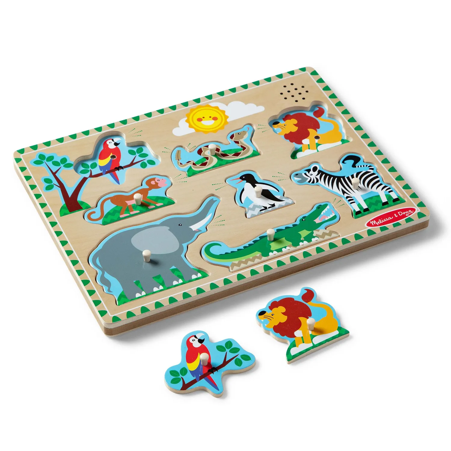 Melissa & Doug Zoo Soundpuzzle Tiere 8 Teile