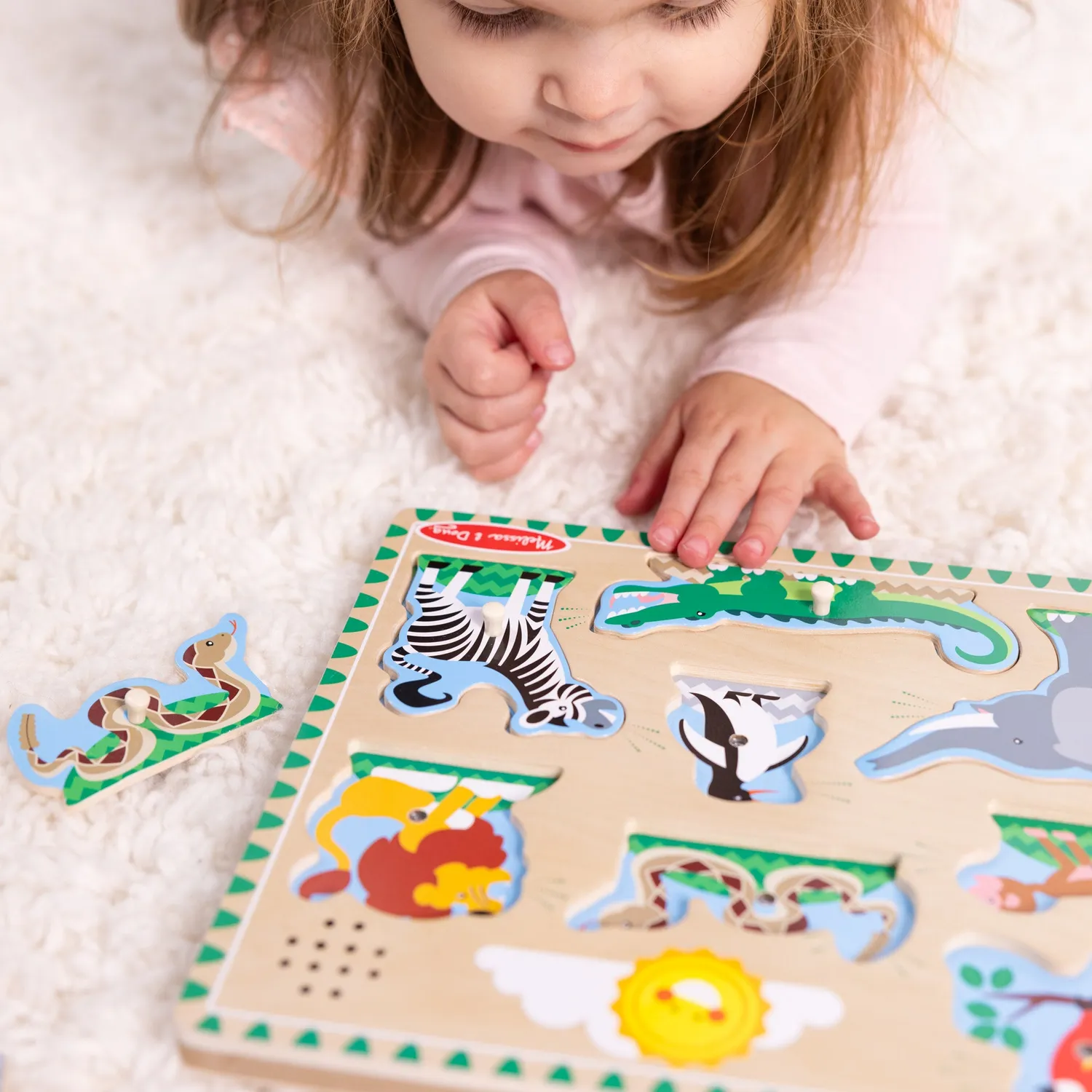 Melissa & Doug Zoo Soundpuzzle Tiere 8 Teile