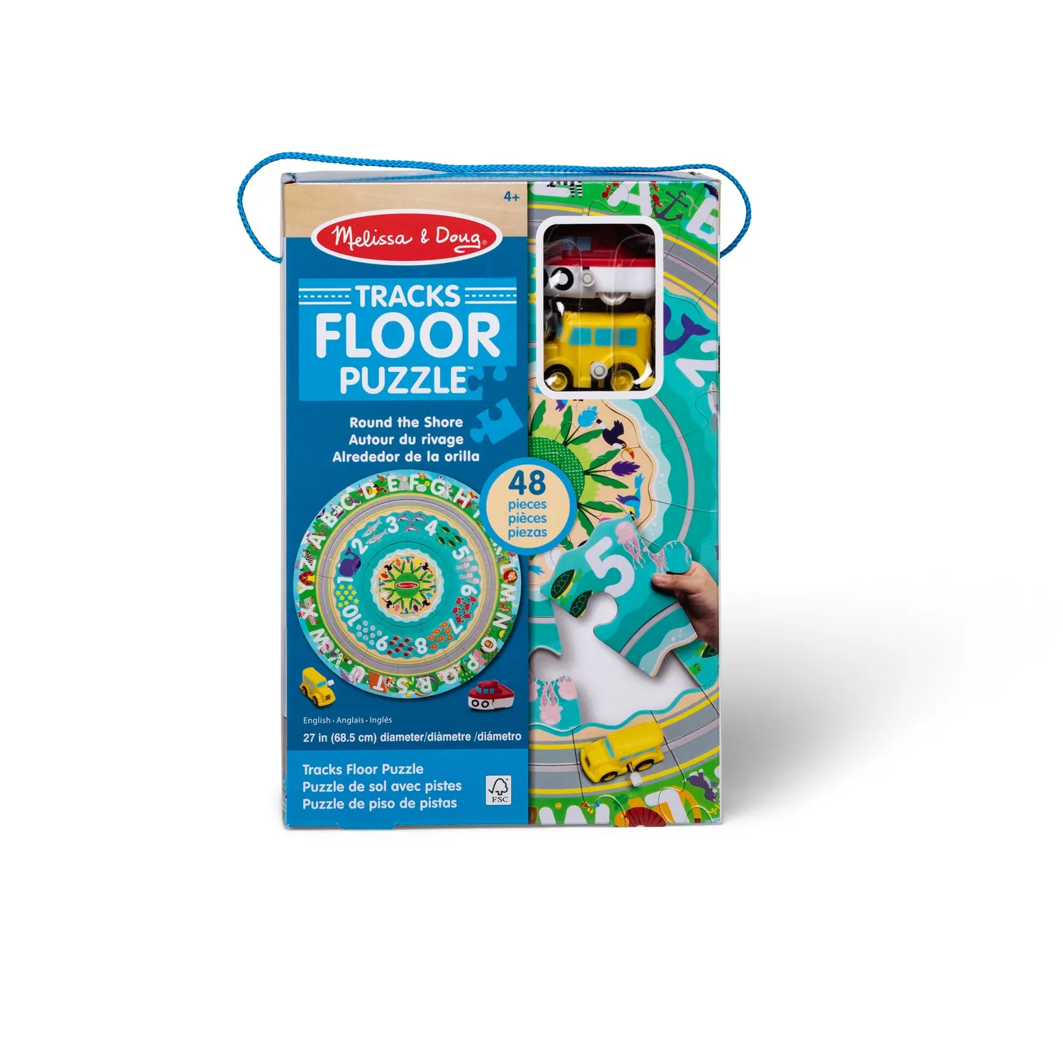 Melissa & Doug Round the Shore Tracks Bodenpuzzle 48 Teile rund
