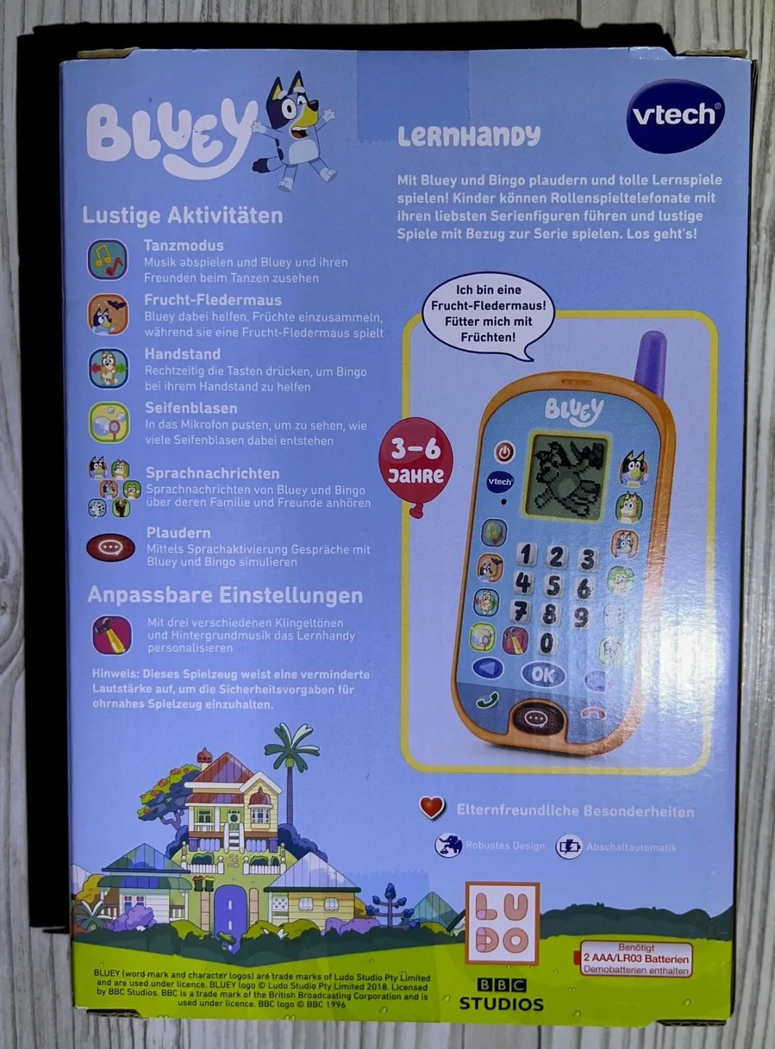 VTech Bluey Lernhandy Lernspielzeug mit Originalstimmen 3-6 Jahre