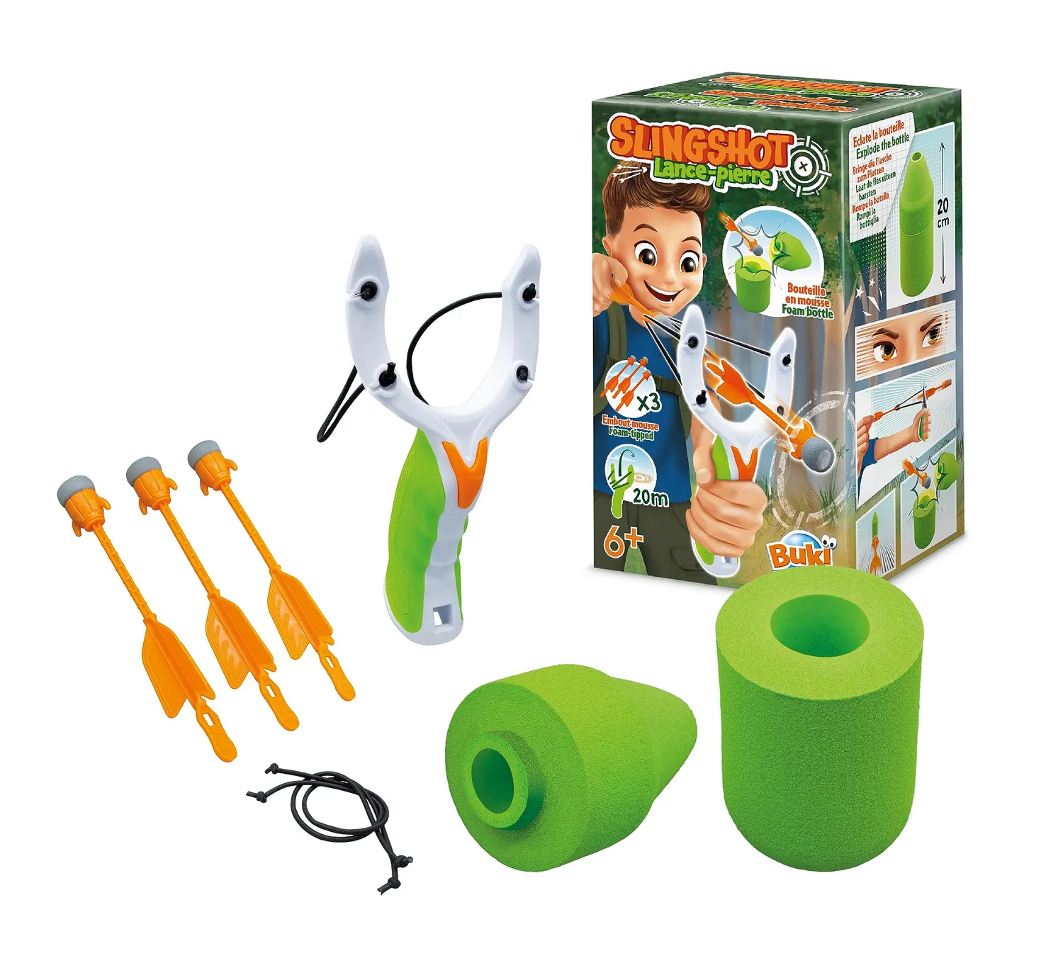 Buki BN017 Steinschleuder Outdoor-Set Schaumziel Pfeile