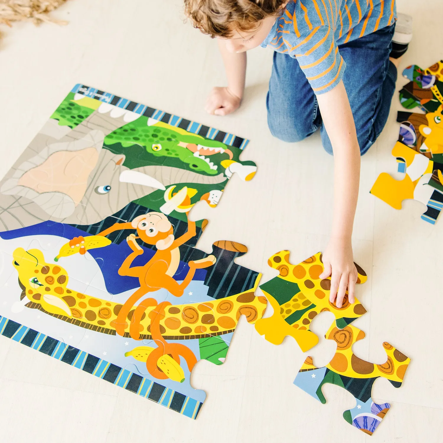 Melissa & Doug Safari Social Bodenpuzzle 24 Teile Tiere
