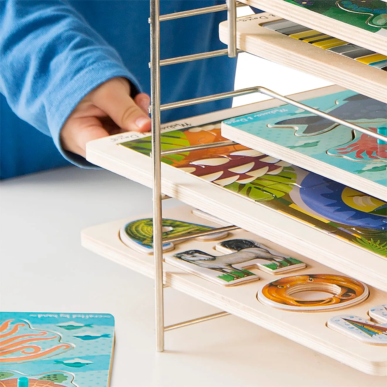 Melissa & Doug Deluxe Wire Puzzle Rack Aufbewahrung Metall