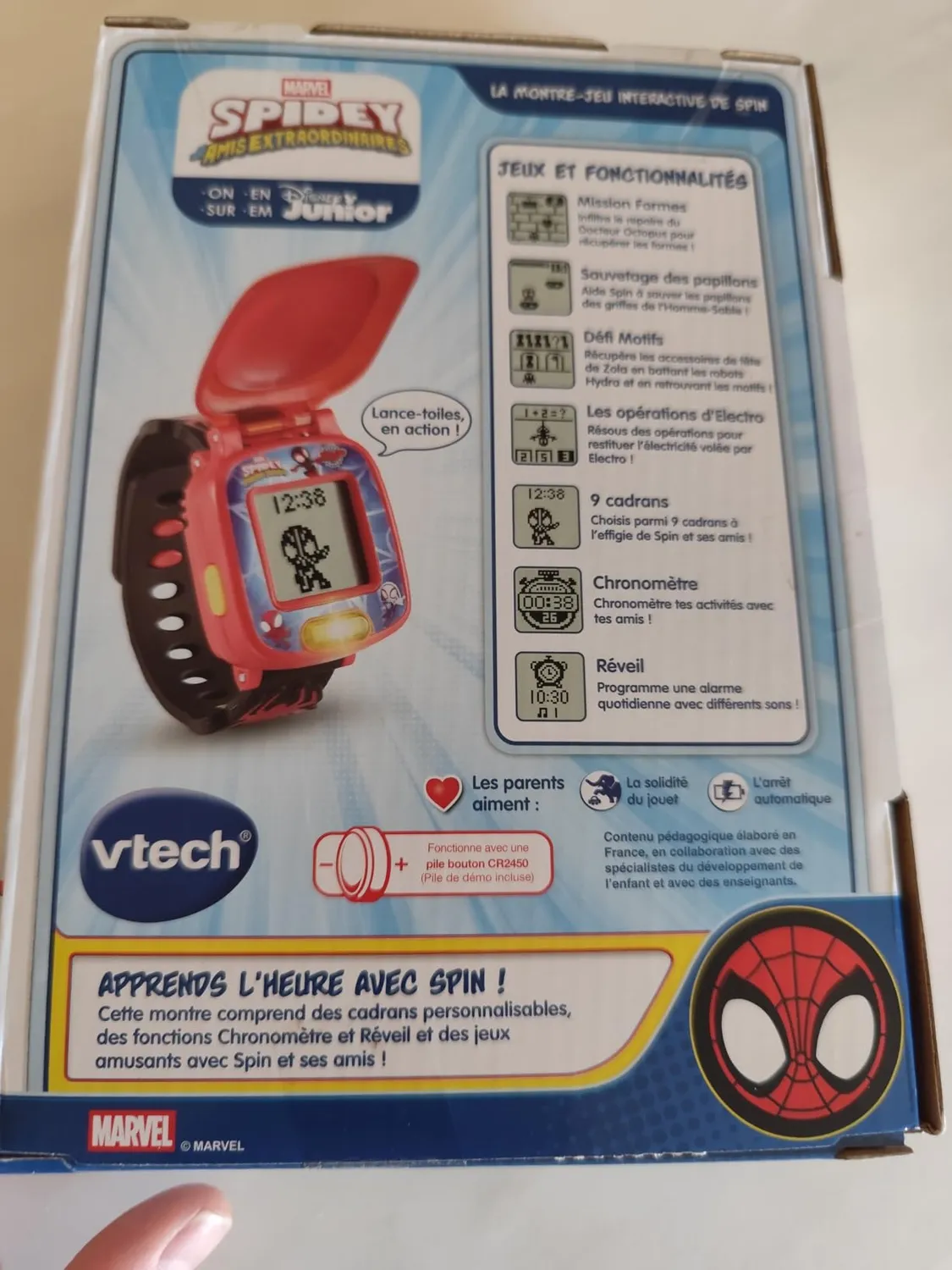 VTech Spidey Spinn Spieluhr französische Version interaktiv