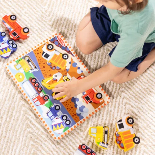 Melissa & Doug Construction Chunky Puzzle 6 Teile Holzpuzzle