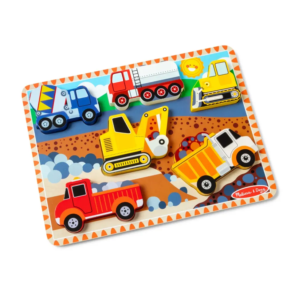 Melissa & Doug Construction Chunky Puzzle 6 Teile Holzpuzzle