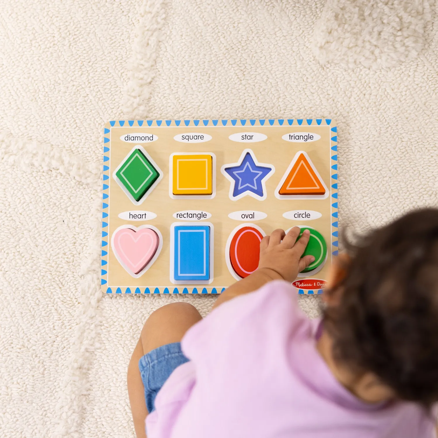 Melissa & Doug Shapes Holzpuzzle 8 Teile Formen Steckpuzzle