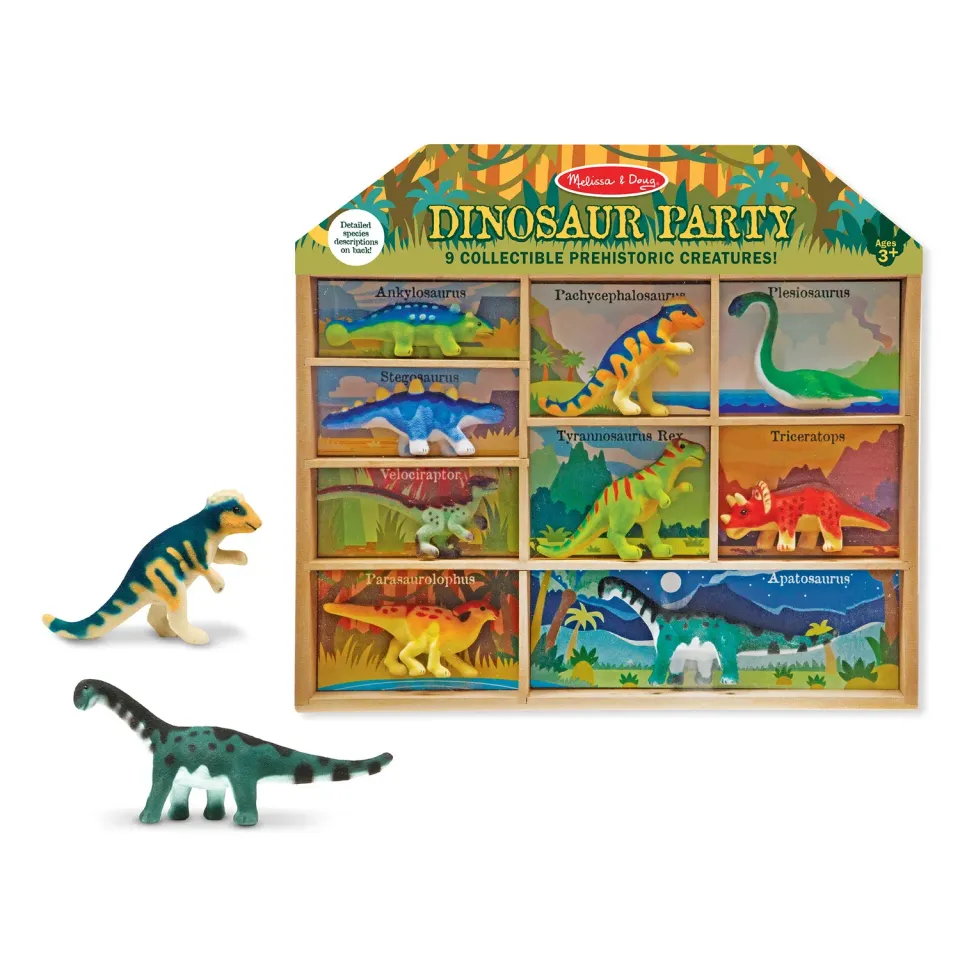 Melissa & Doug Dinosaur Party Spielset 9 Filz-Dinos mit Box
