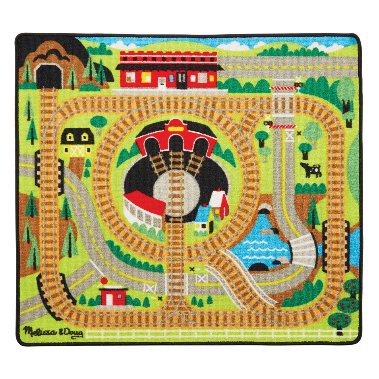 Melissa & Doug Round the Rails Spielteppich Zug