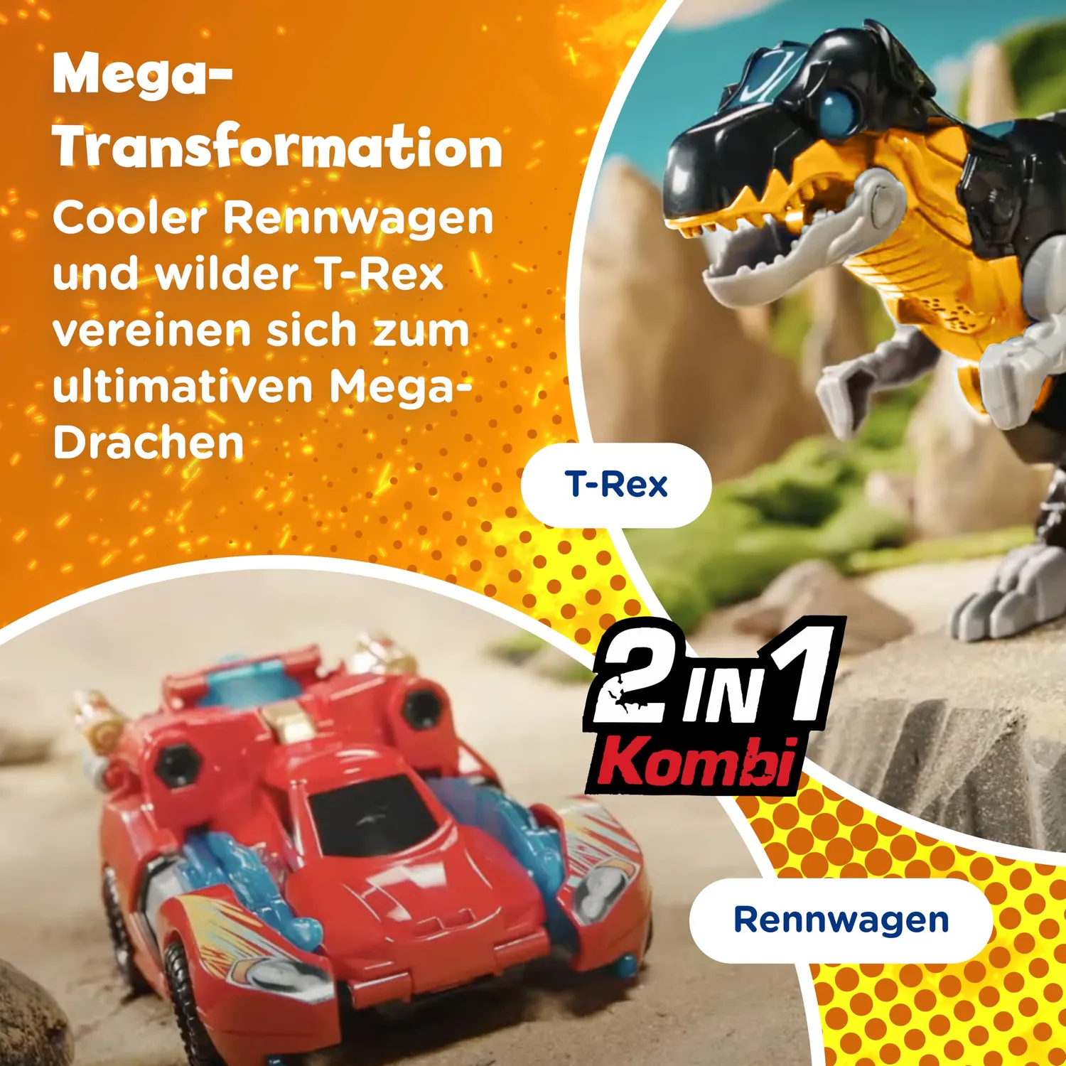 VTech Switch & Go Dinos Combo Mega Drache 2-in-1 T-Rex Auto 3-8