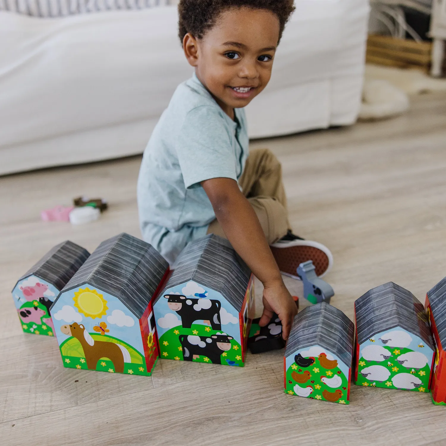 Melissa & Doug Nesting Barns Stapel- und Sortierspiel Bauernhof