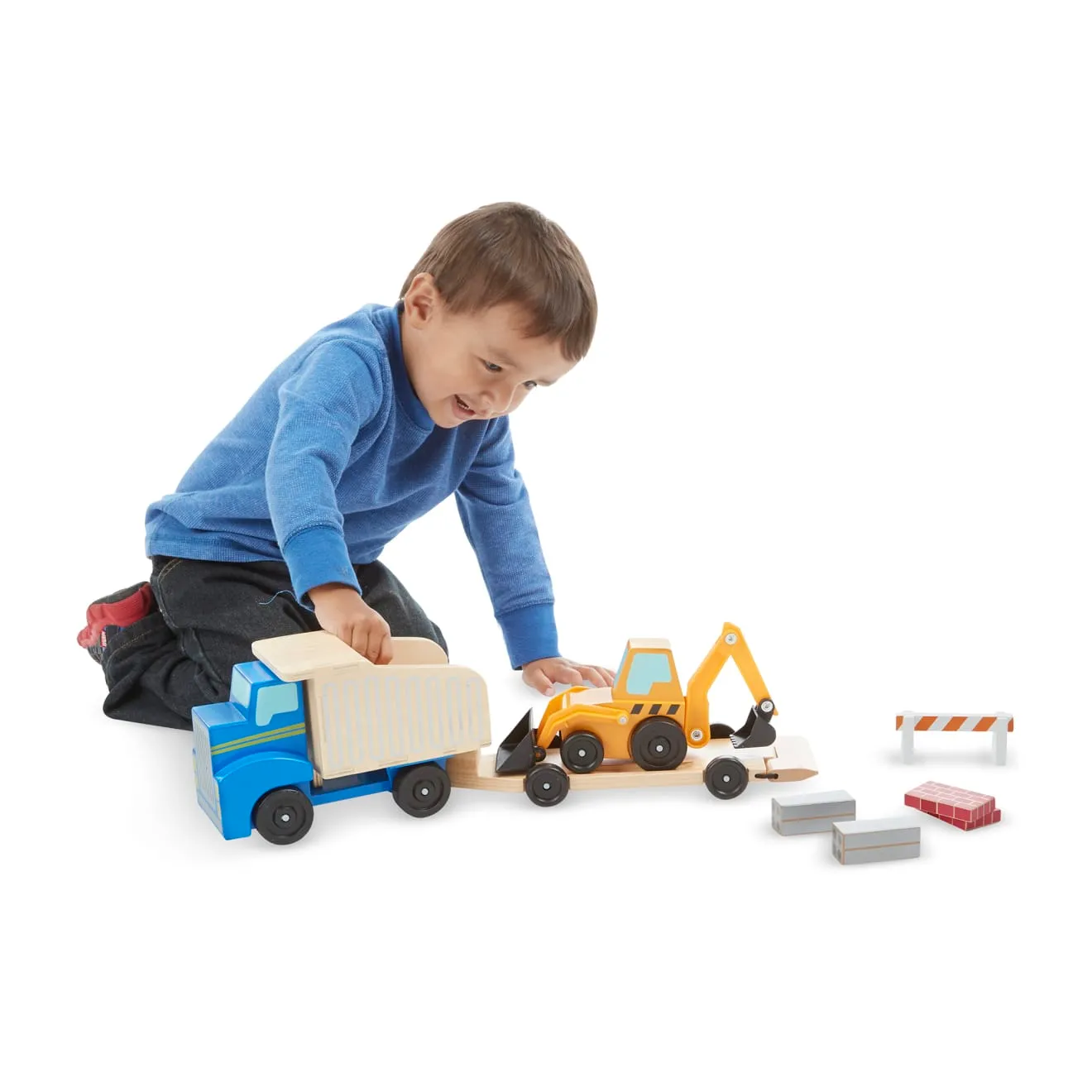 Melissa & Doug Dump Truck & Loader Kipplaster Holz 8-teilig