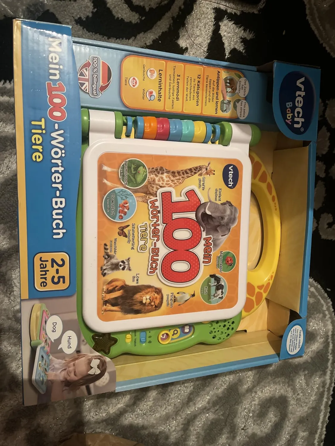 VTech Mein 100-Wörter-Buch Tiere 80-609544 Bilderbuch zweisprachig