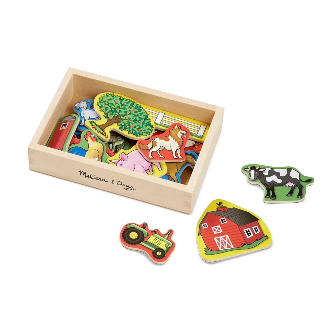 Melissa & Doug Wooden Farm Magnete Holz 20-tlg Bauernhof
