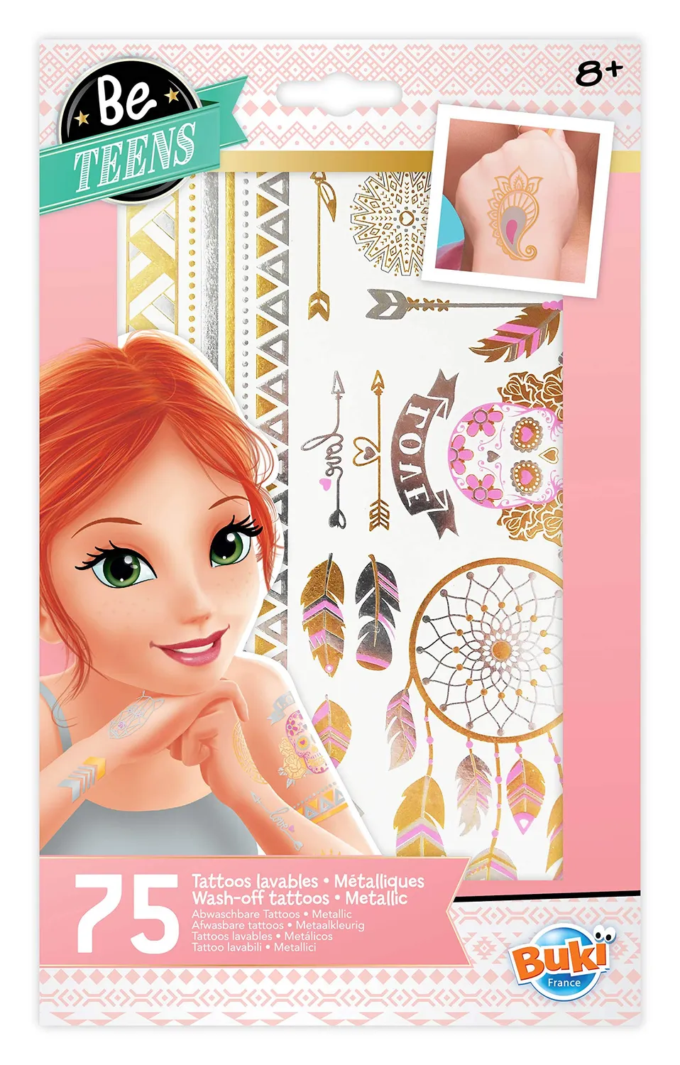 Buki Tattoos Metallic Rosa TA002 75 Tattoos ab 6 Jahren