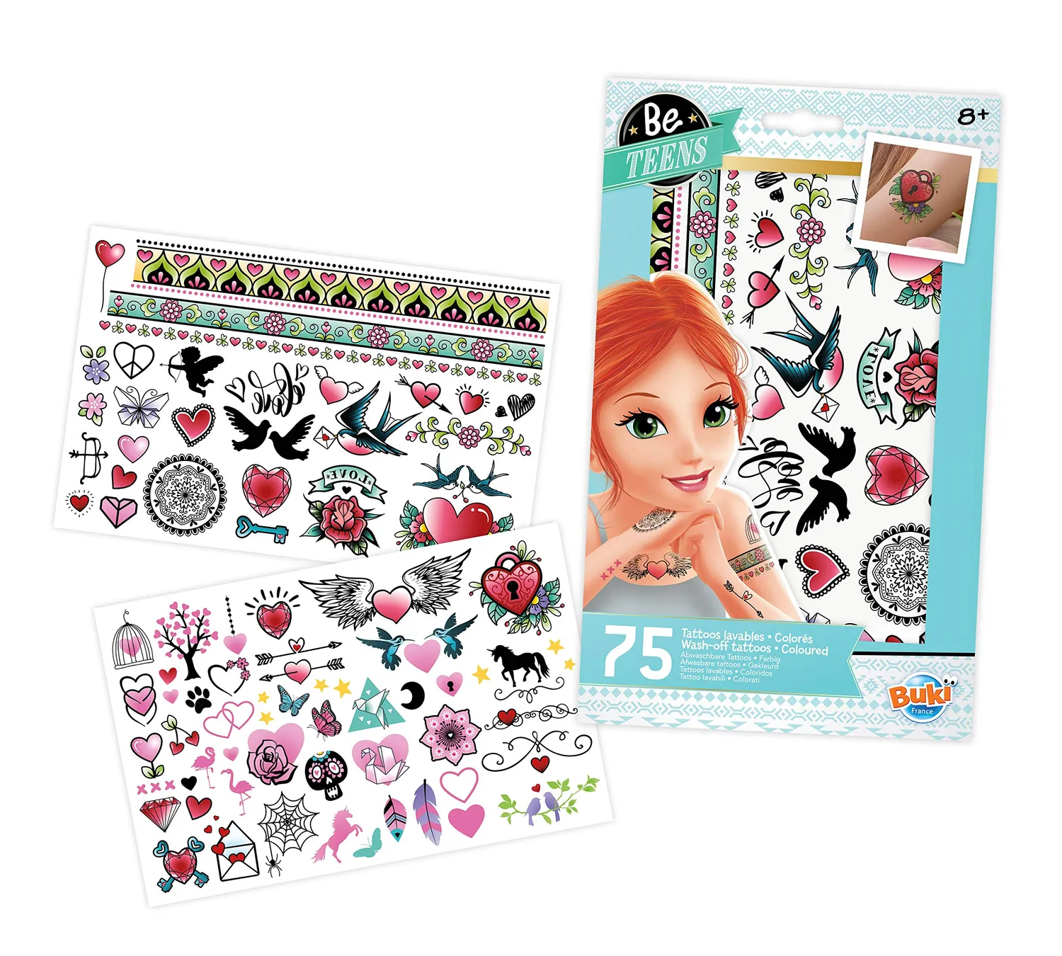 Buki TA004 Tattoos Glitzer Mädchen 75 Stück