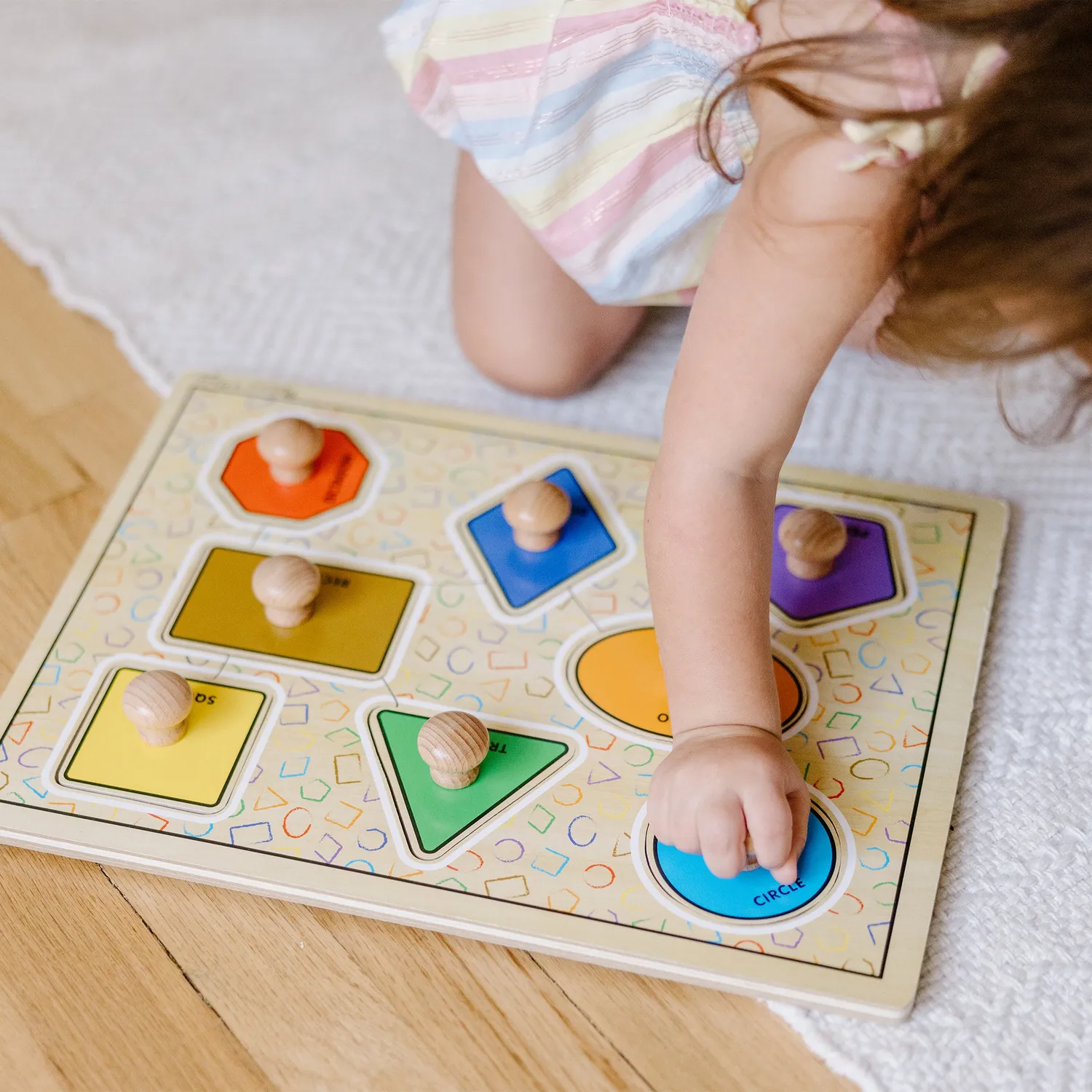 Melissa & Doug Deluxe Steckpuzzle Formen Holz 8-teilig