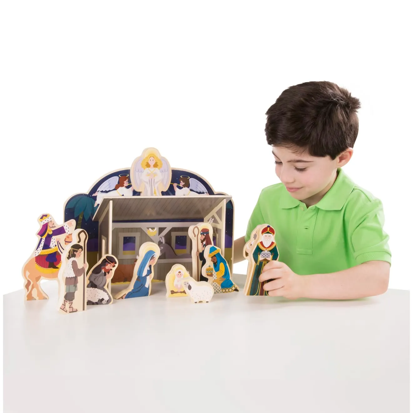 Melissa and Doug Wooden Christmas Nativity Krippenspiel Holz 15tlg