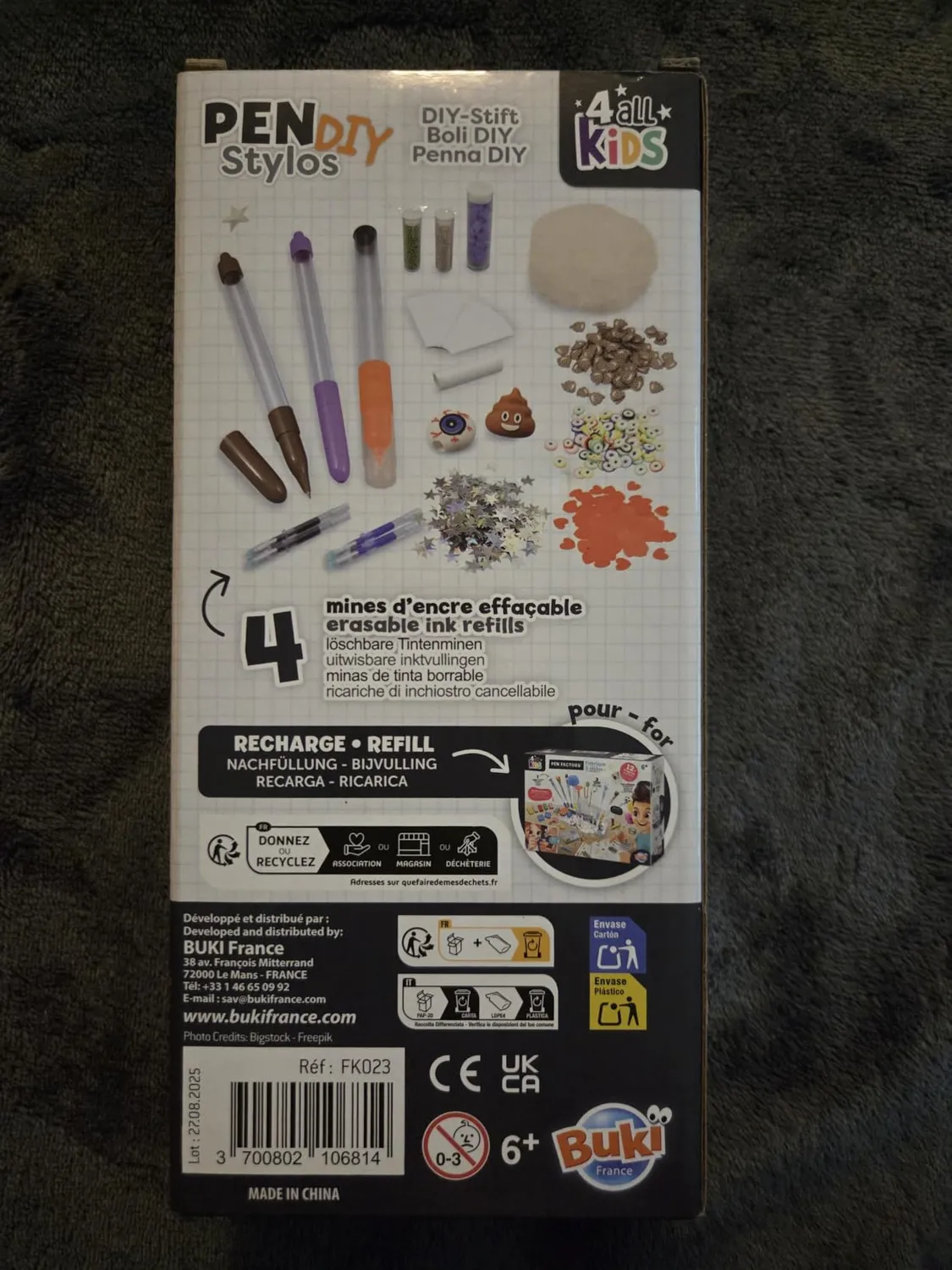 Buki France FK023 Kreativ-Set 3 Stifte radierbar Poop