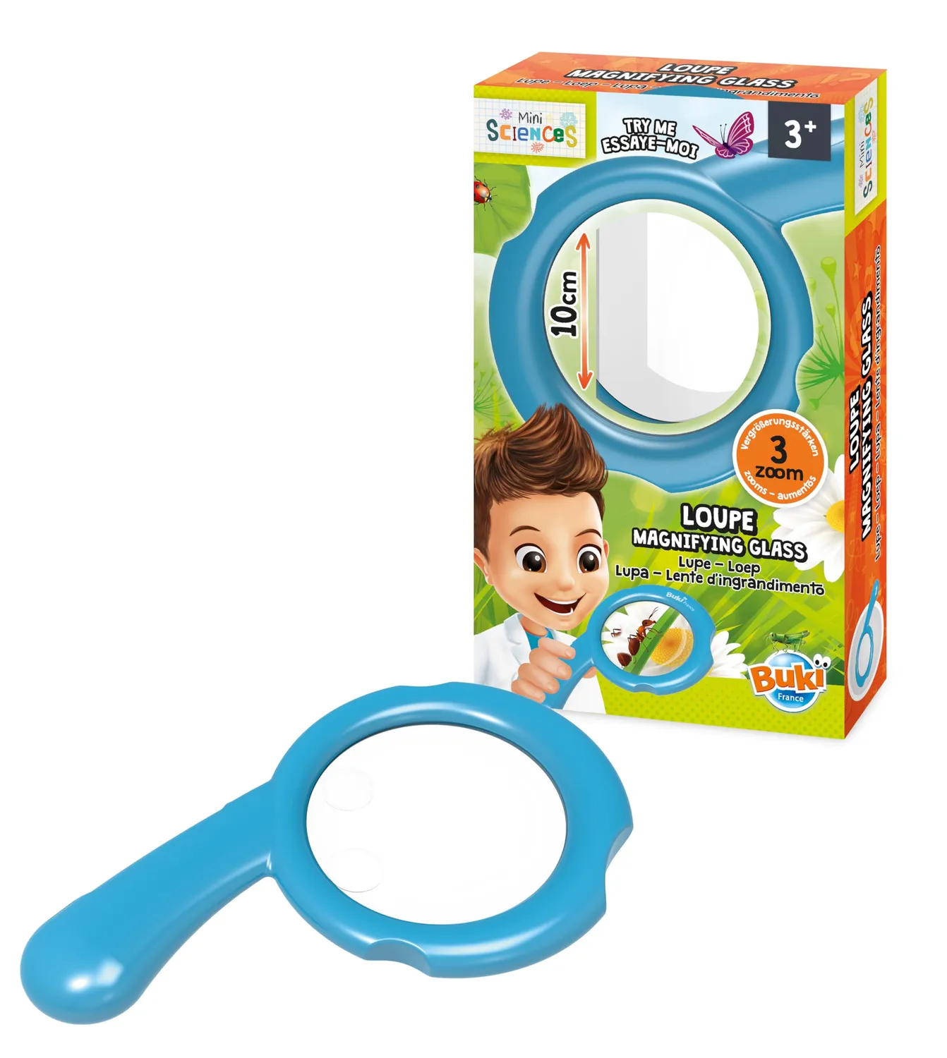 Buki Mini Sciences 9007 Lupe 10 cm 4-fach für Kinder