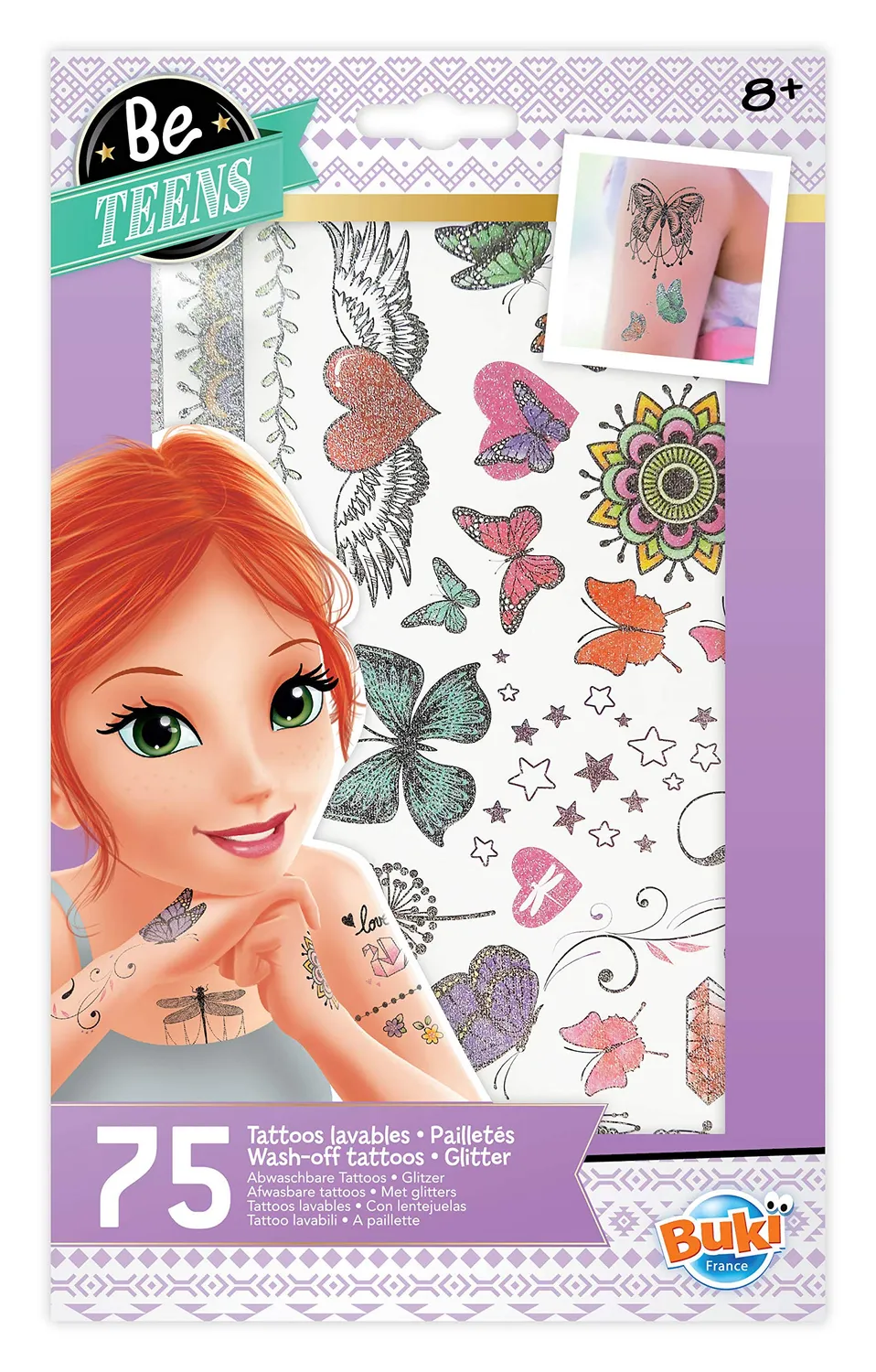 Buki TA004 Tattoos Glitzer Mädchen 75 Stück