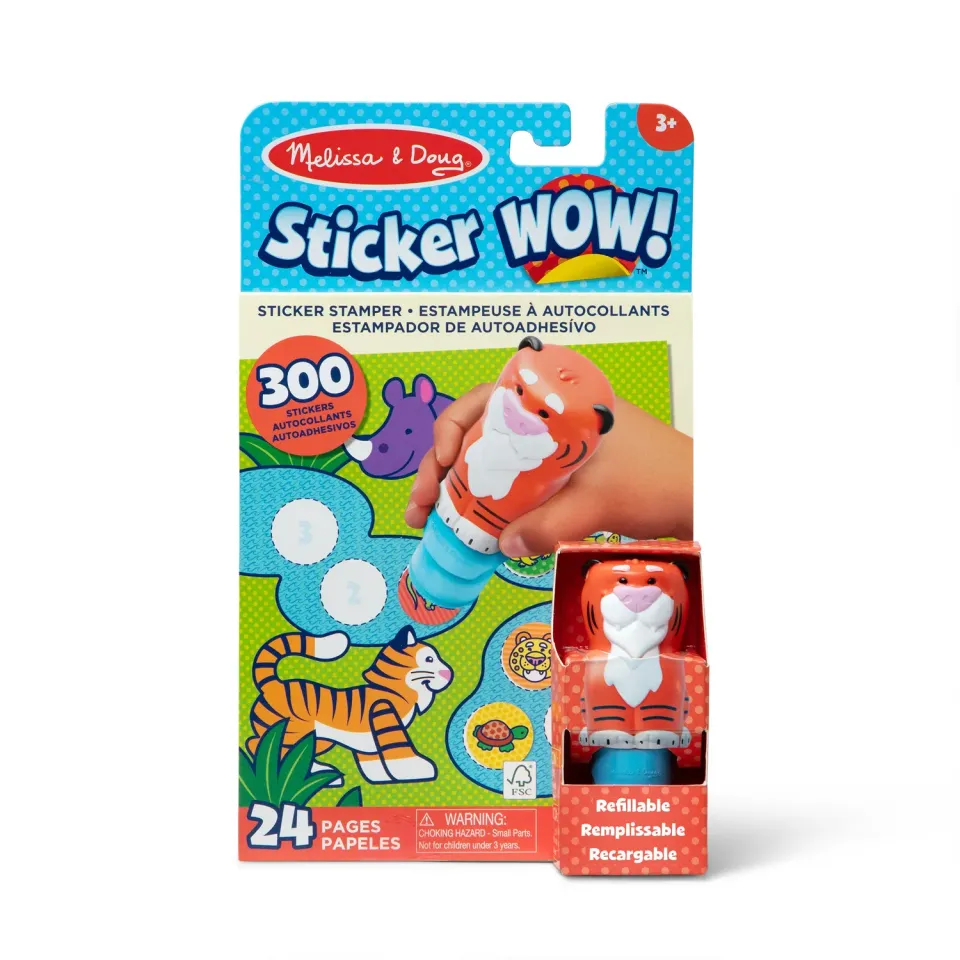 Melissa & Doug Sticker WOW Tiger Stickerheft 24 Seiten 300 Sticker