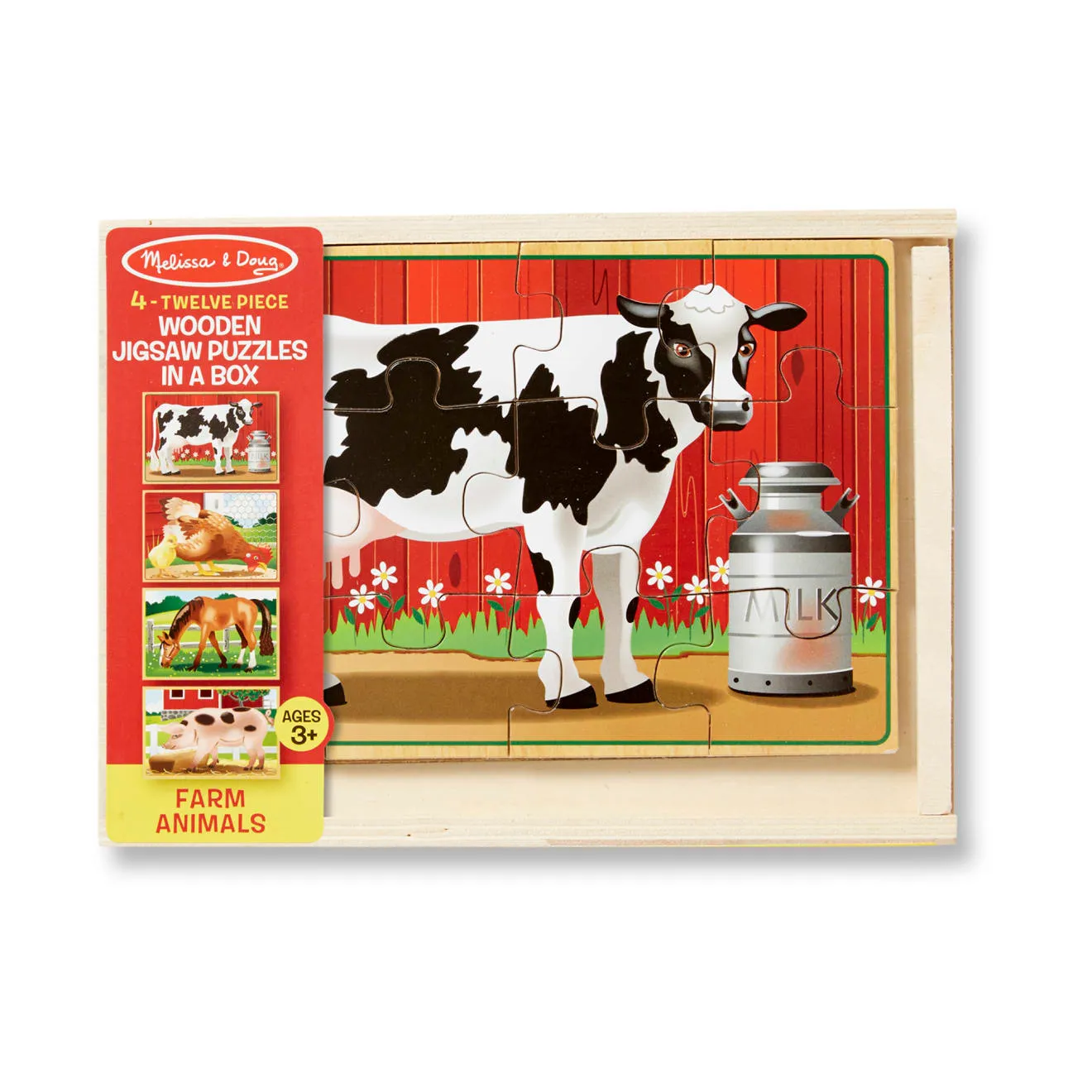 Melissa & Doug Farm Holzpuzzle Box 4x12 Teile Tiere
