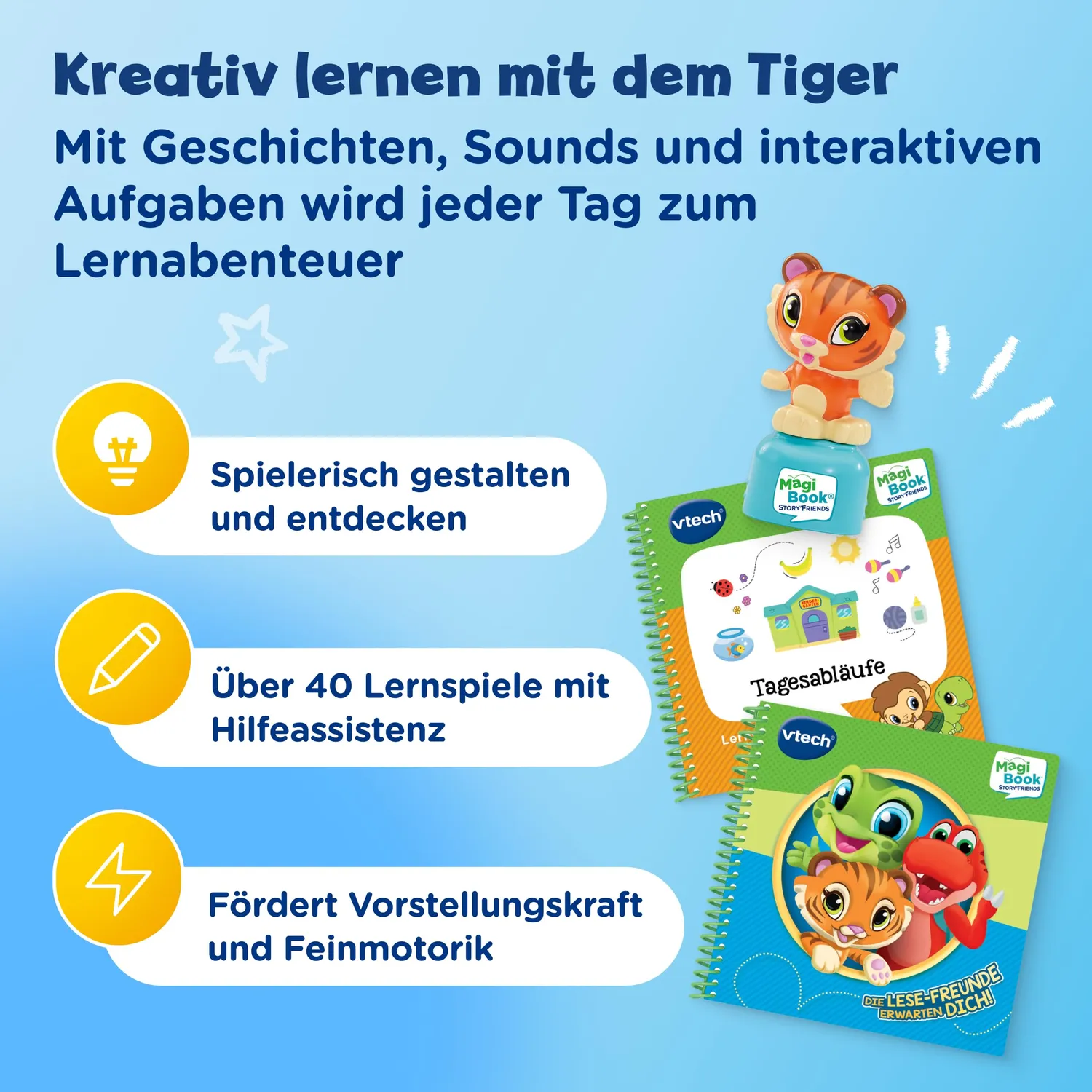 VTech MagiBook Story'Friends Starter-Set Lernstift Bücher