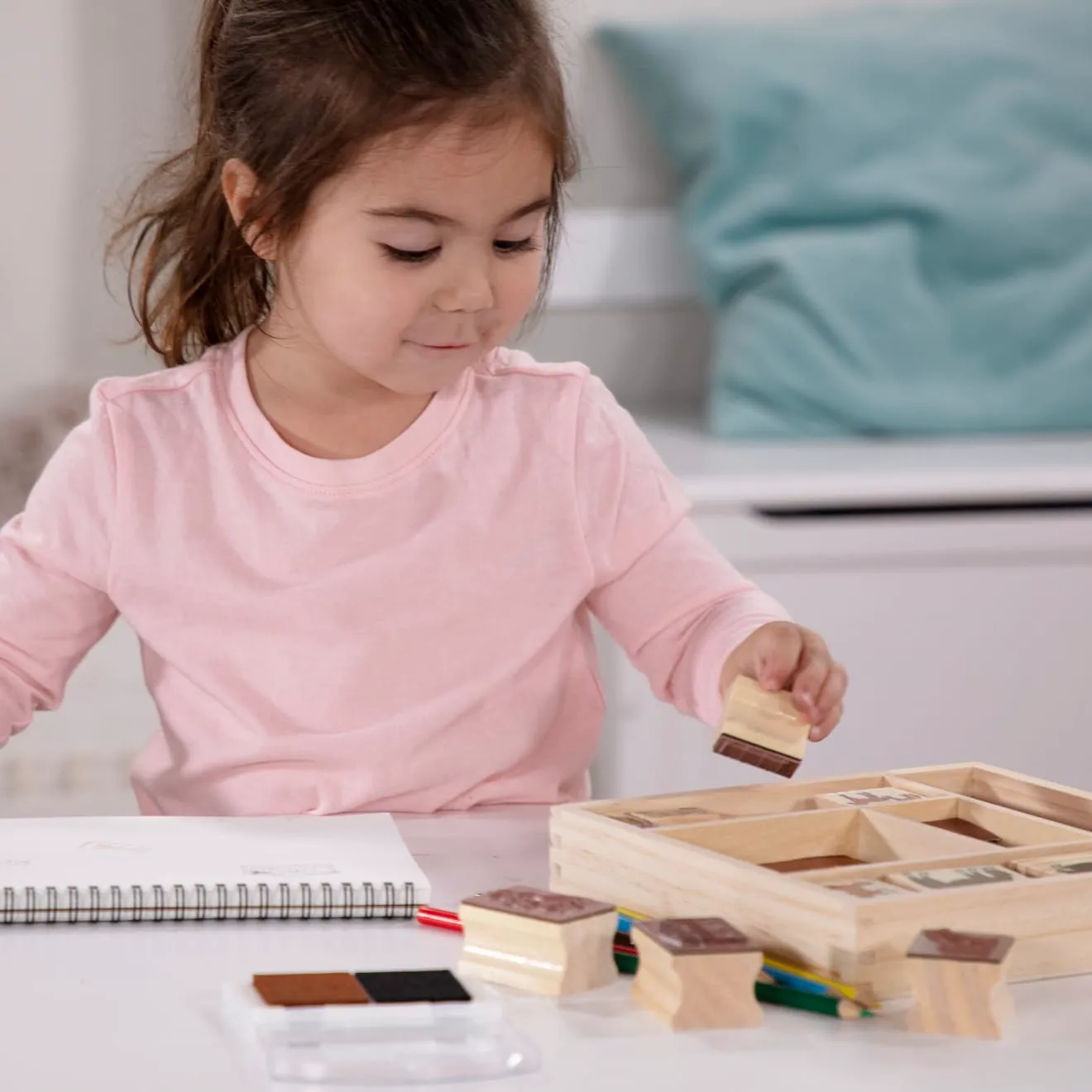 Melissa & Doug Horses Stempelset Holz 9 Teile Pferde