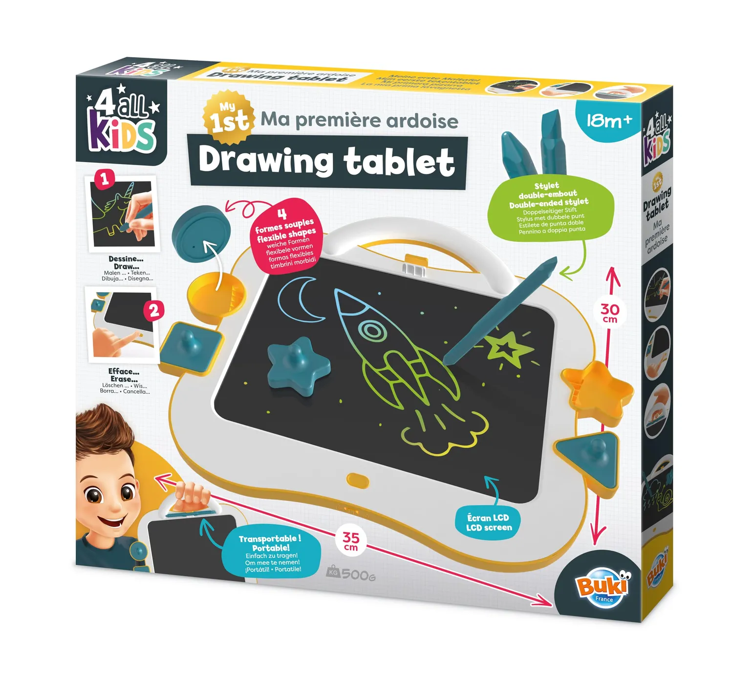 Buki Meine erste Maltafel FK014 LCD-Zeichentafel 35x30 cm