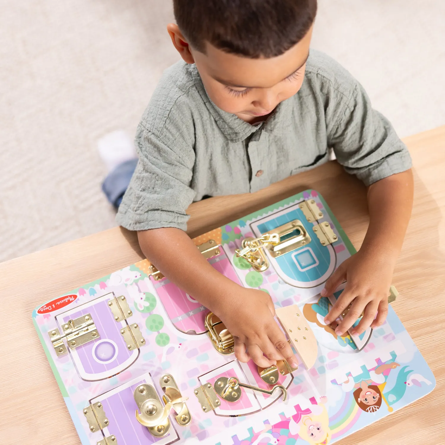 Melissa & Doug Princess Castle Latches Board Schlossbrett 6 Schlösser