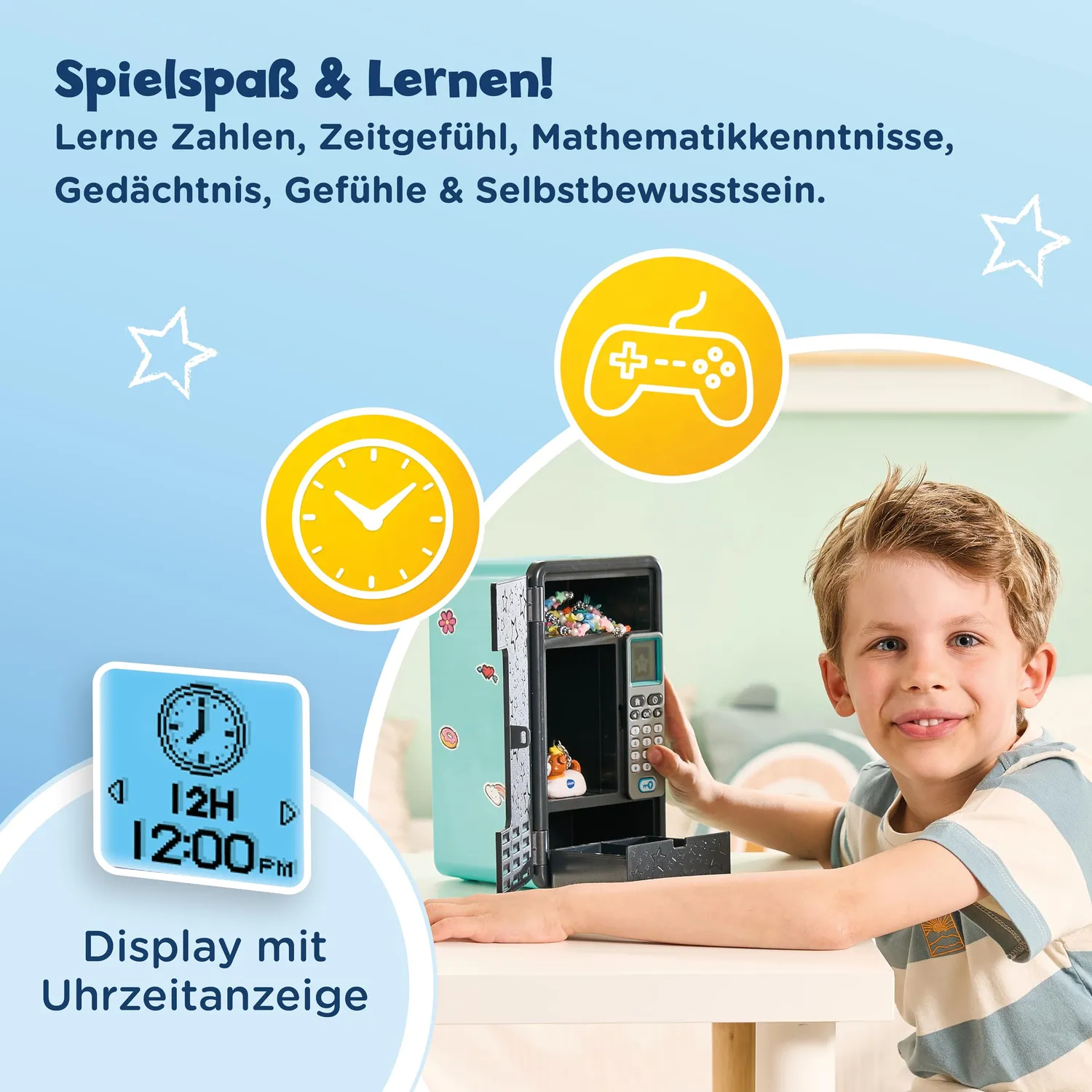 VTech KidiSecrets Traumtresor Kindersafe Lila-Schwarz mit Code