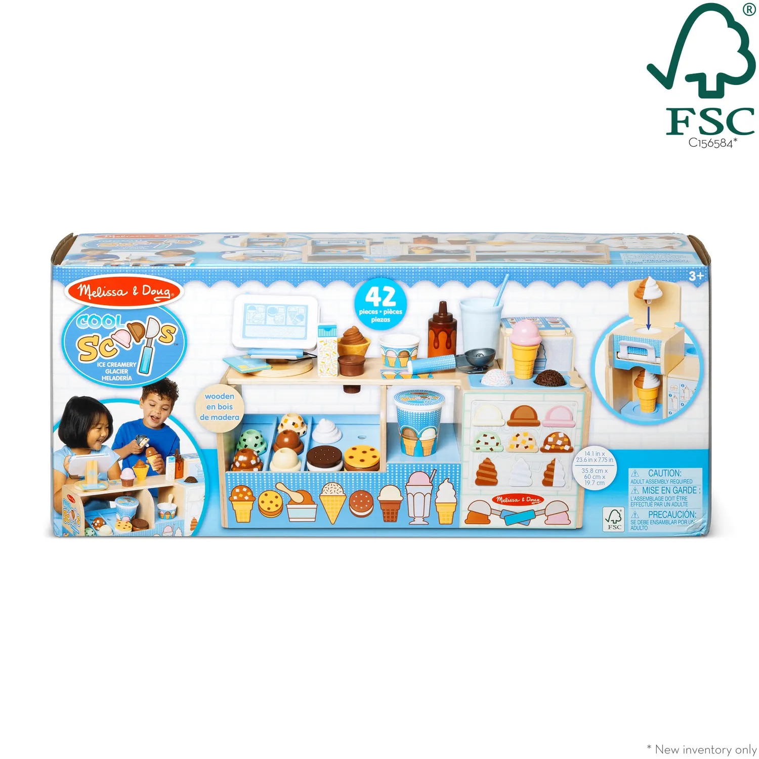 Melissa & Doug Cool Scoops Eisdiele Holz 42 Teile Eisladen