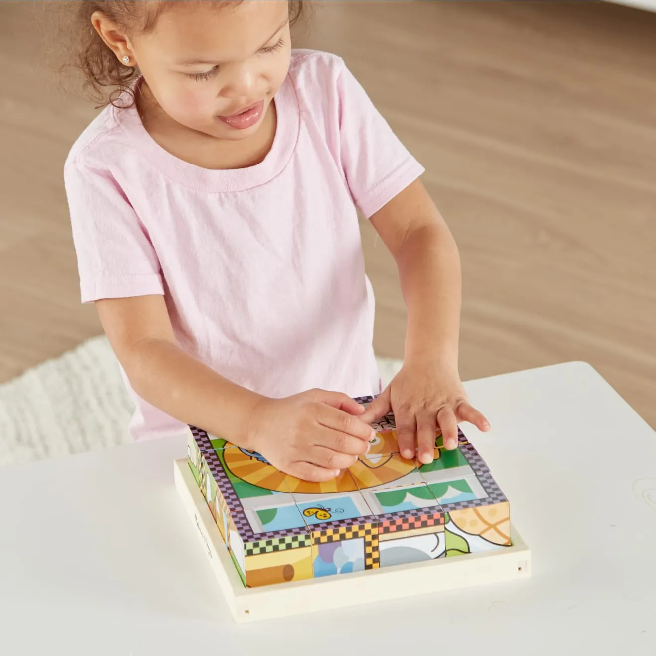 Melissa & Doug Pets Würfelpuzzle Holz 16 Würfel