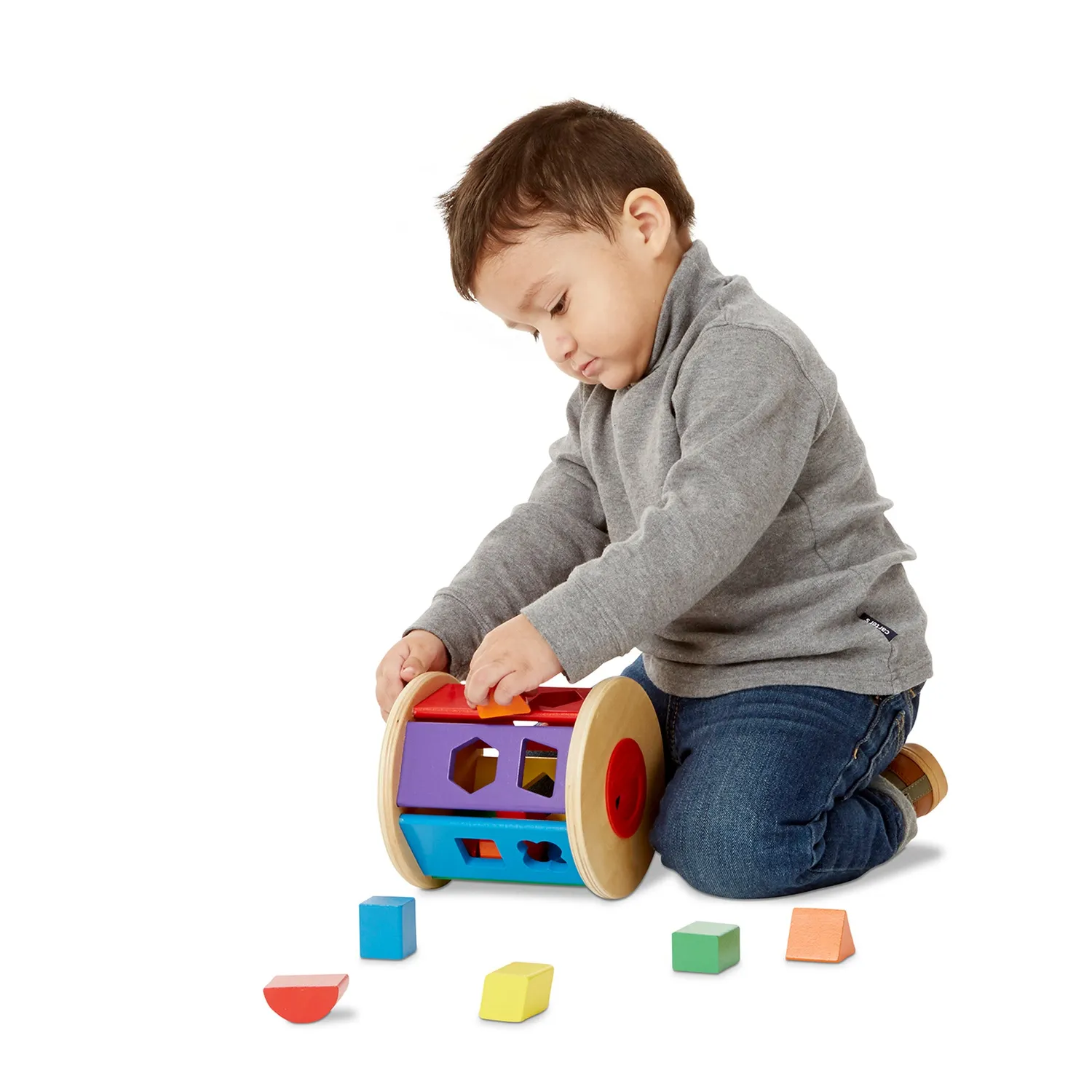 Melissa & Doug Match and Roll Steckspiel Formen Holz