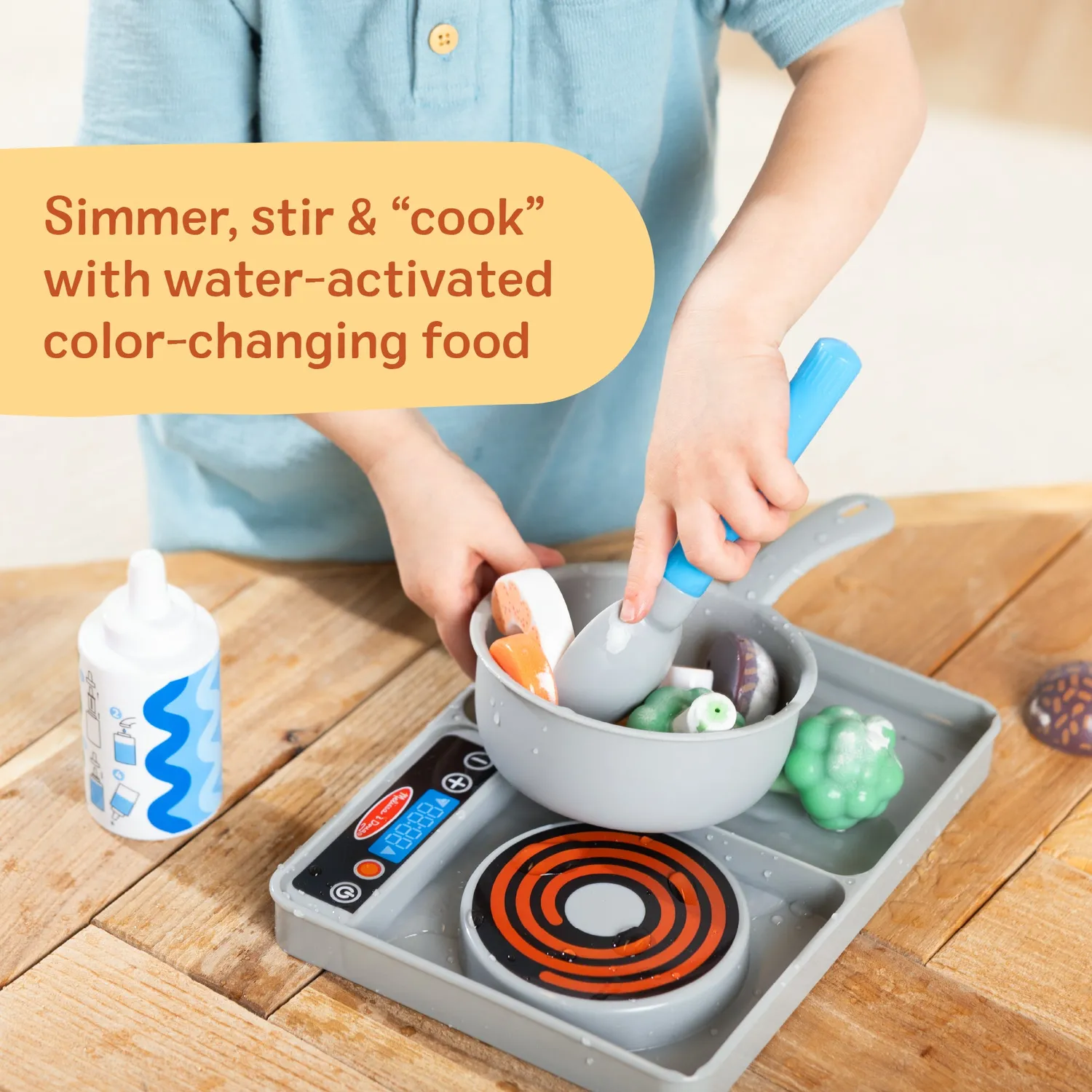 Melissa & Doug Water Wow Simmer & Stir Spielset mit Farbwechsel