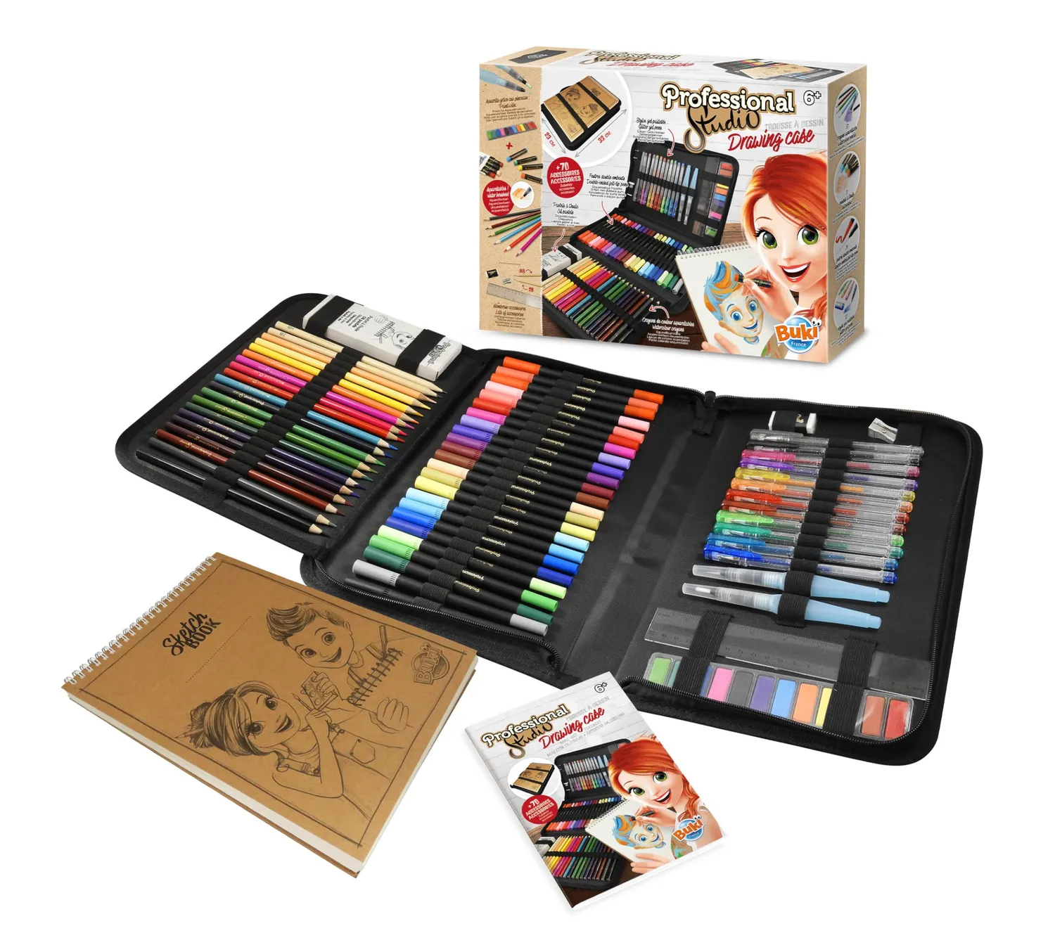 Buki Professional Studio 5436 Mal-Set Malkoffer mit Zeichenblock