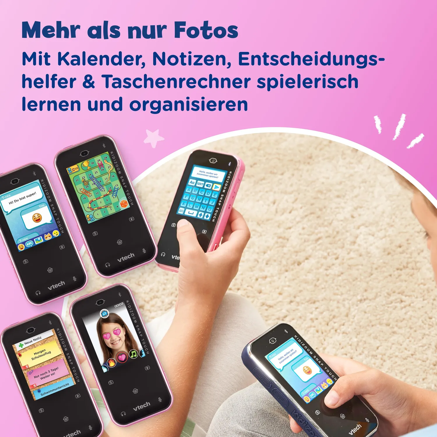 VTech KidiZoom Snap Touch Kinderkamera Pink 5MP Bluetooth